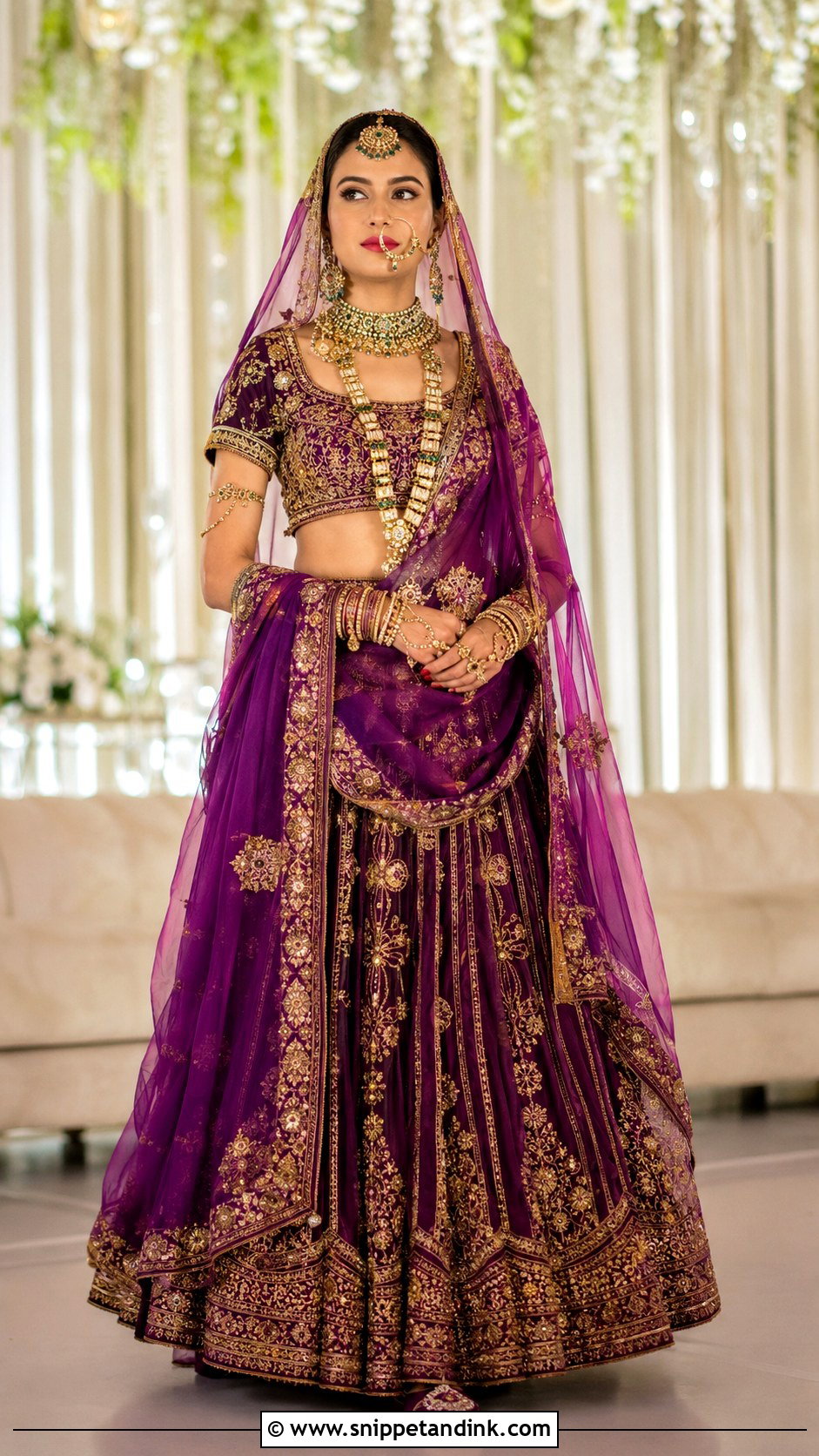 Purple Zardozi Rajput Bridal Poshak - Snippet and Ink - 20 Royal Rajput Bride Ideas
