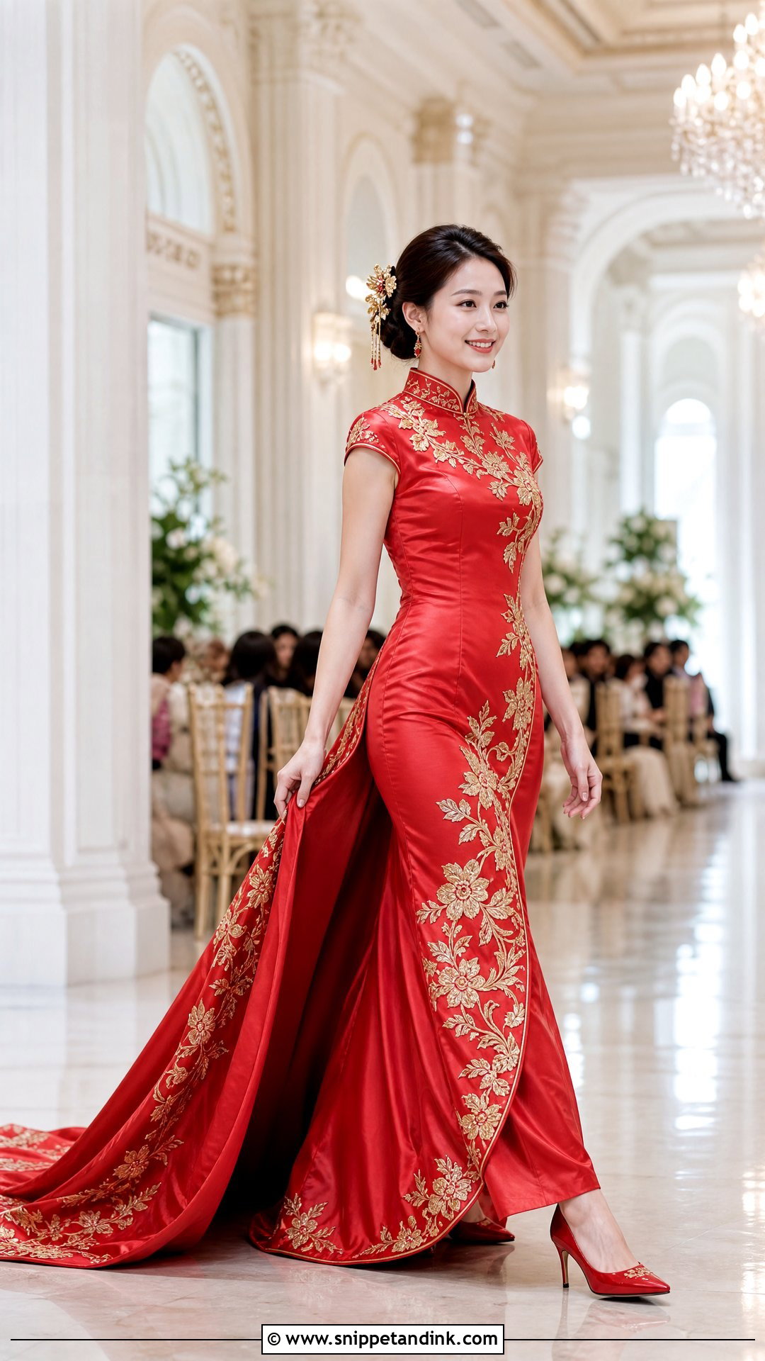 Qipao Wedding Dress With Train - Snippet and Ink - 20 Qipao Wedding Dress Ideas