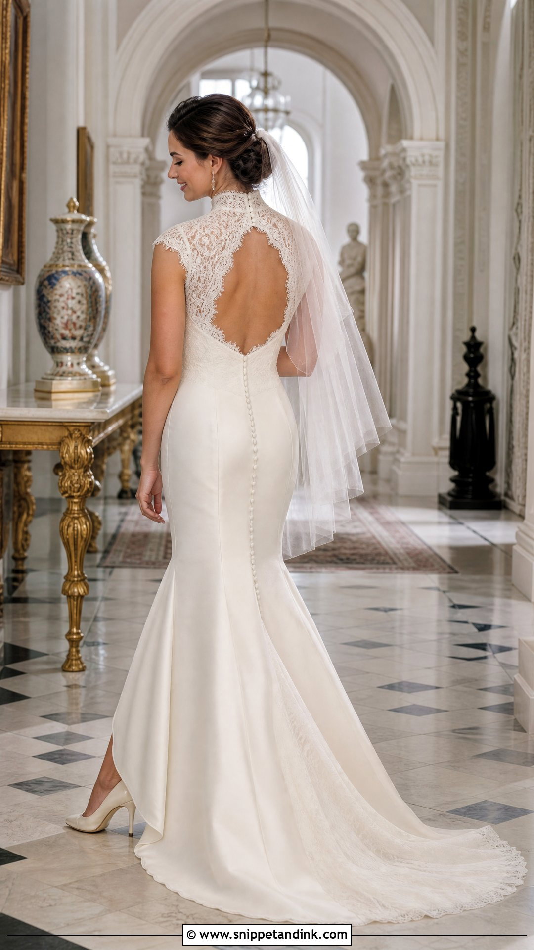 Queen Anne Keyhole Back Wedding Dress - Snippet and Ink - 20 Queen Anne Wedding Dress Ideas