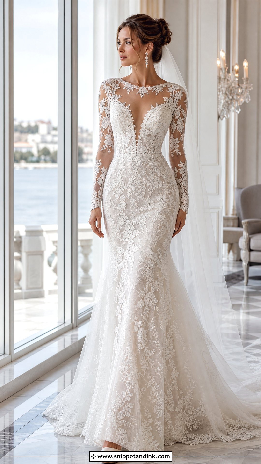 Queen Anne Lace Mermaid Wedding Dress - Snippet and Ink - 20 Queen Anne Wedding Dress Ideas