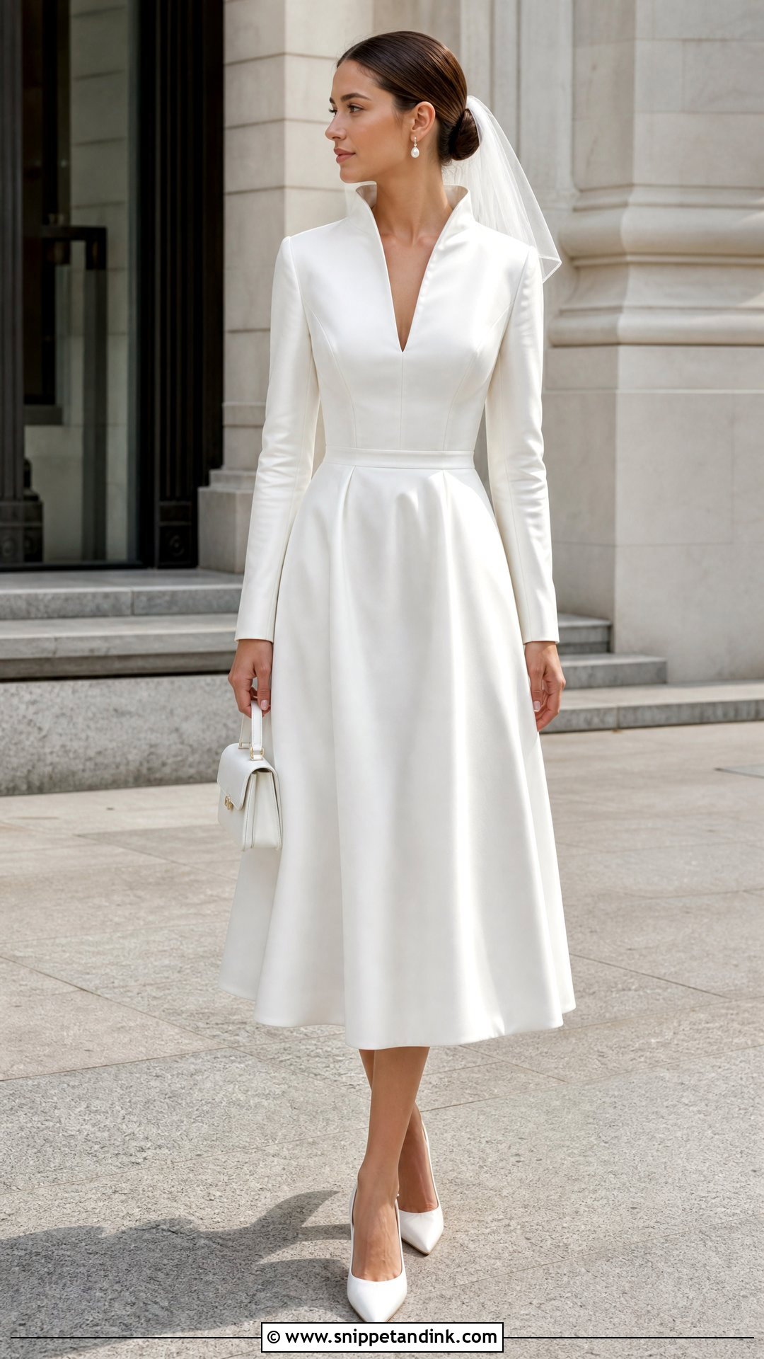 Queen Anne Midi Wedding Dress - Snippet and Ink - 20 Queen Anne Wedding Dress Ideas