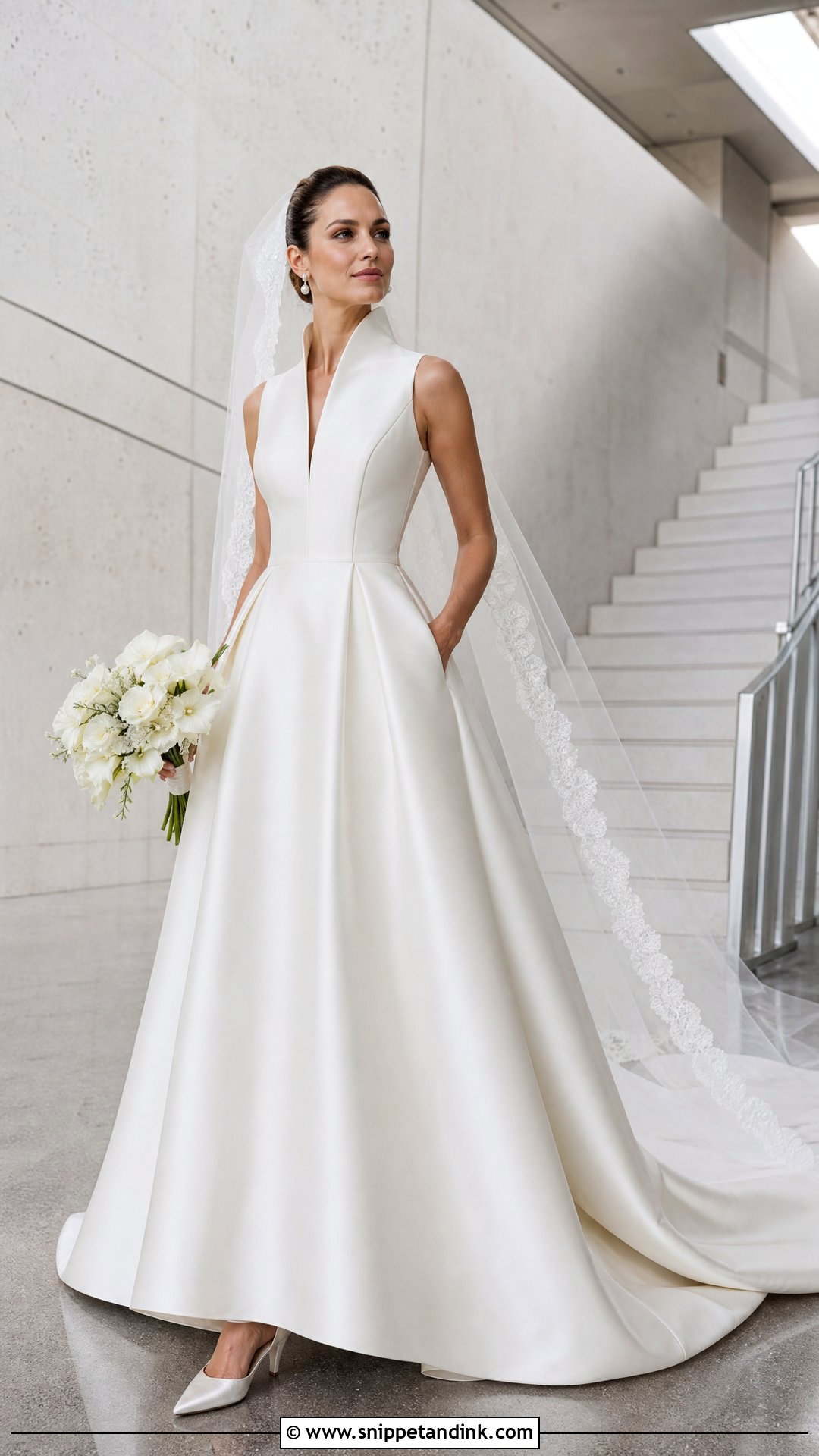 Queen Anne Mikado Wedding Dress - Snippet and Ink - 20 Queen Anne Wedding Dress Ideas