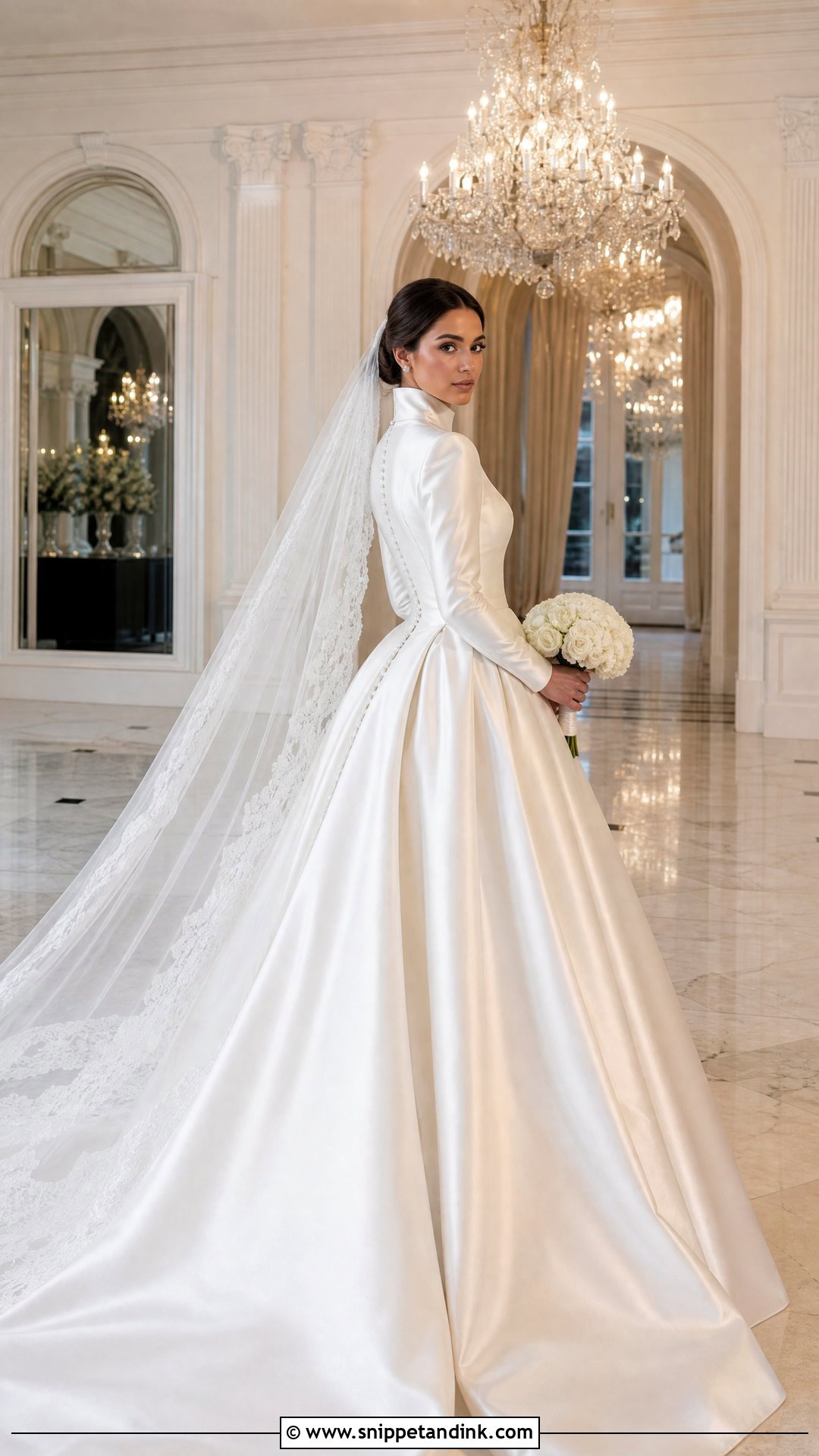 Queen Anne Satin Ball Gown Wedding Dress - Snippet and Ink - 20 Queen Anne Wedding Dress Ideas