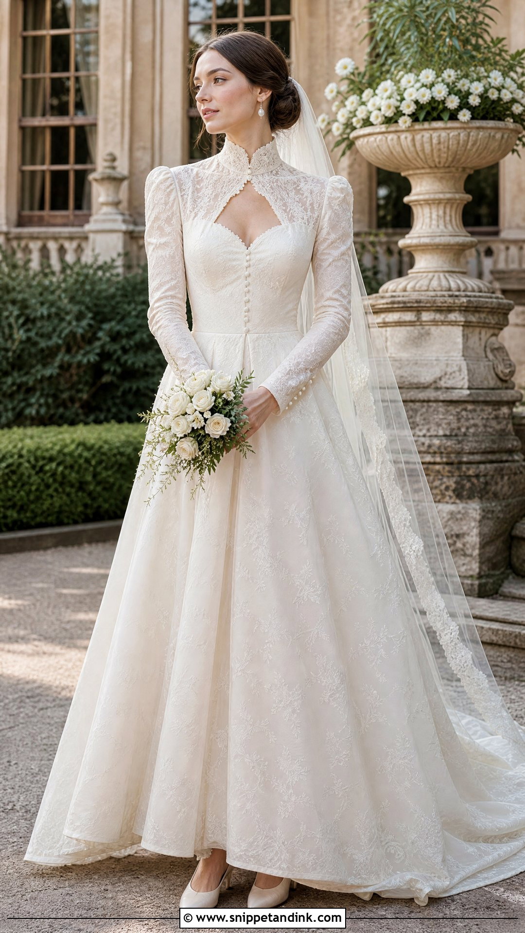 Queen Anne Vintage Wedding Dress - Snippet and Ink - 20 Neck Wedding Dress Ideas