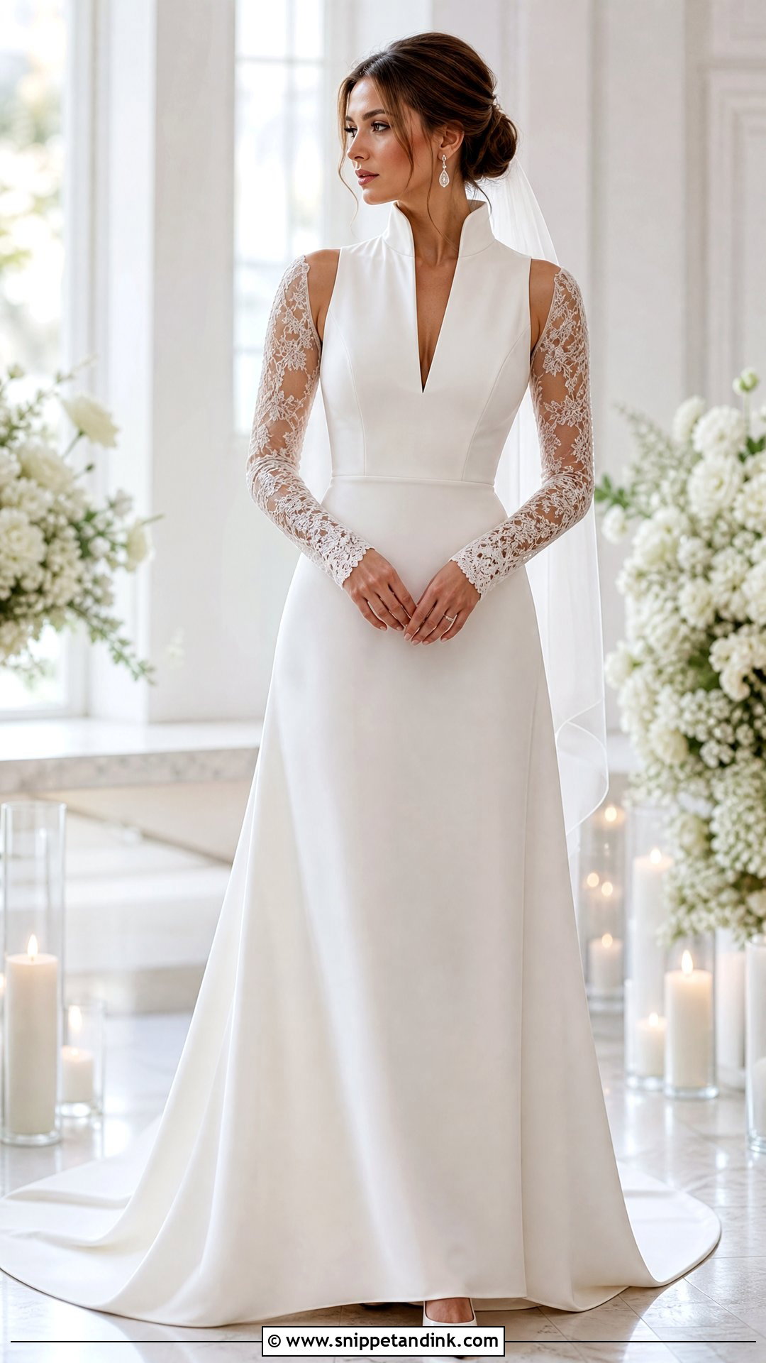 Queen Anne Wedding Dress With Detachable Sleeves - Snippet and Ink - 20 Queen Anne Wedding Dress Ideas