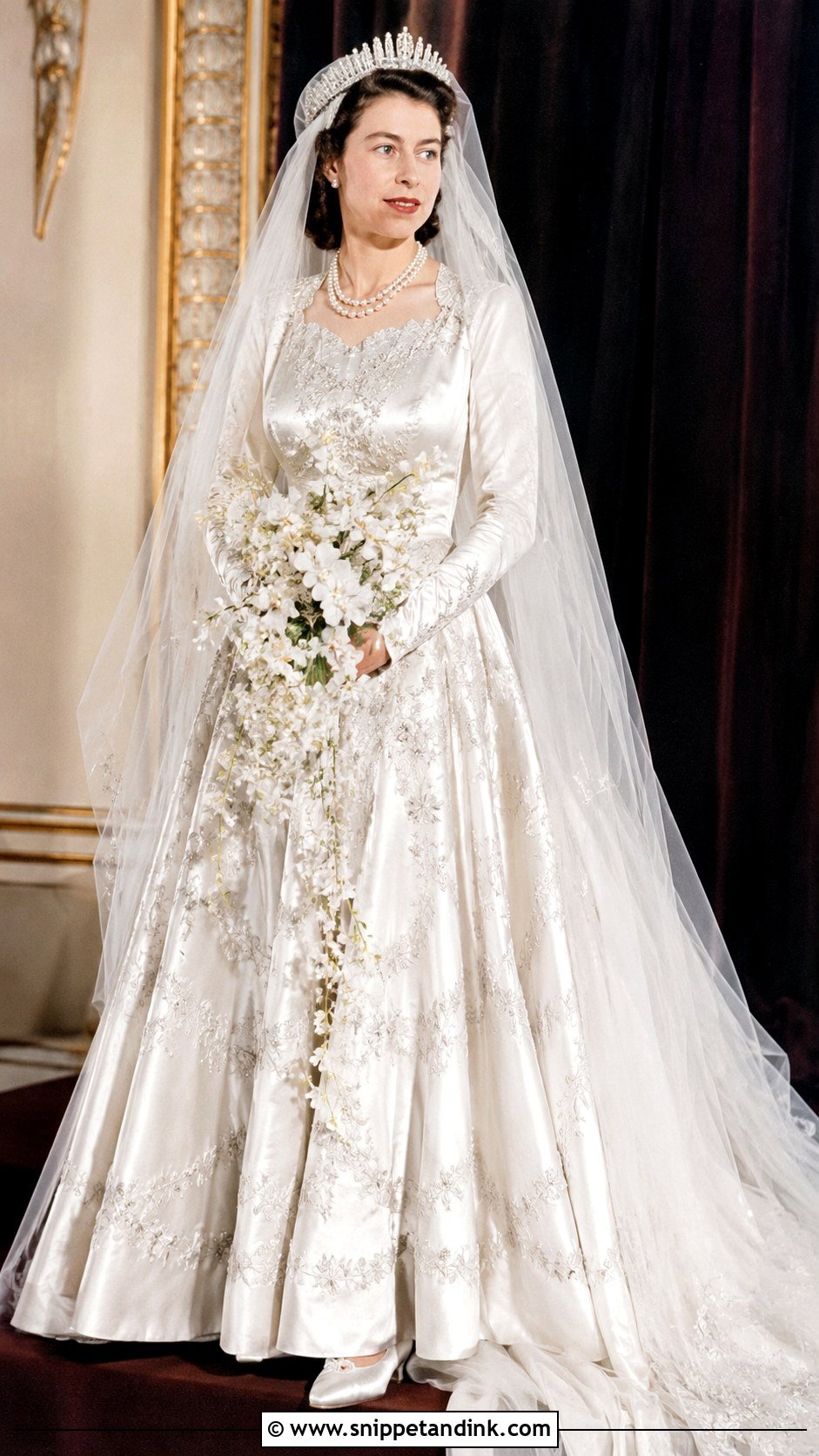 Queen Elizabeth Royal Wedding Dress - Snippet and Ink - 25 Royal Wedding Dresses