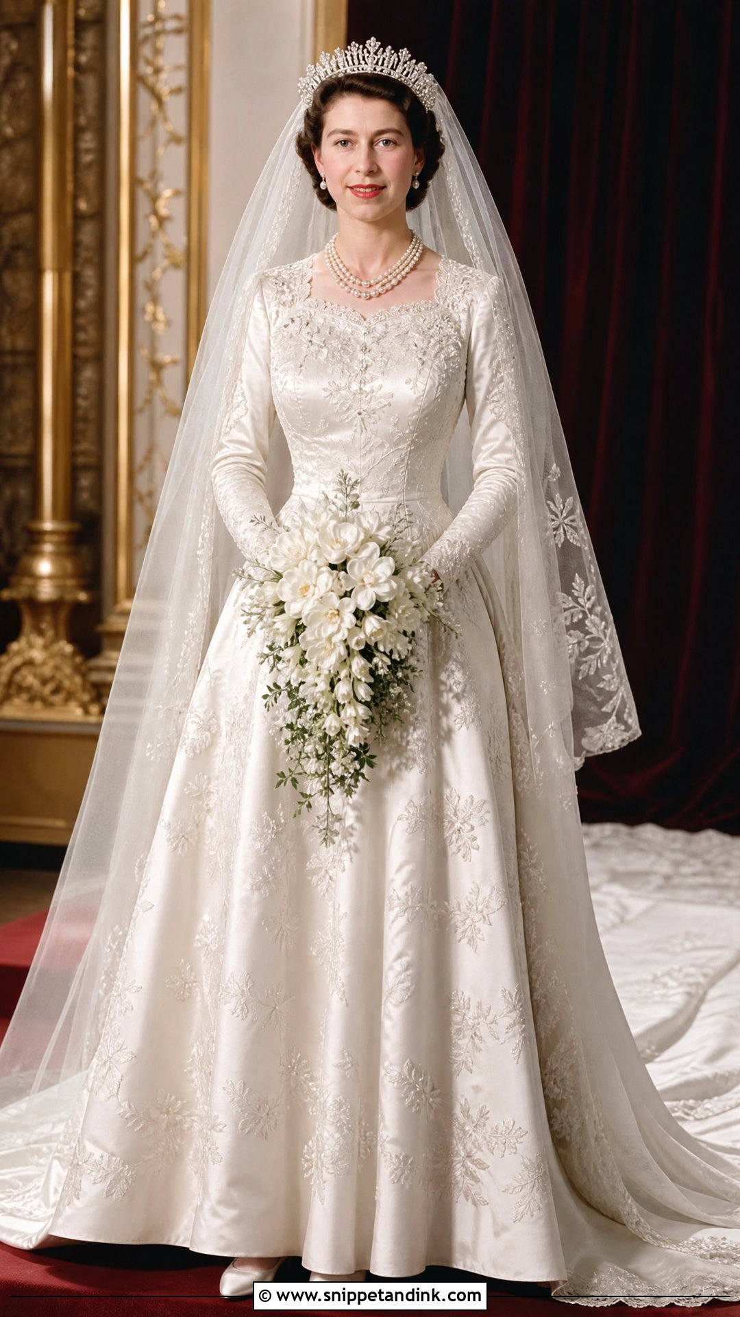 Queen Elizabeth Royal Wedding Gown - Snippet and Ink - 25 Royal Wedding Gowns