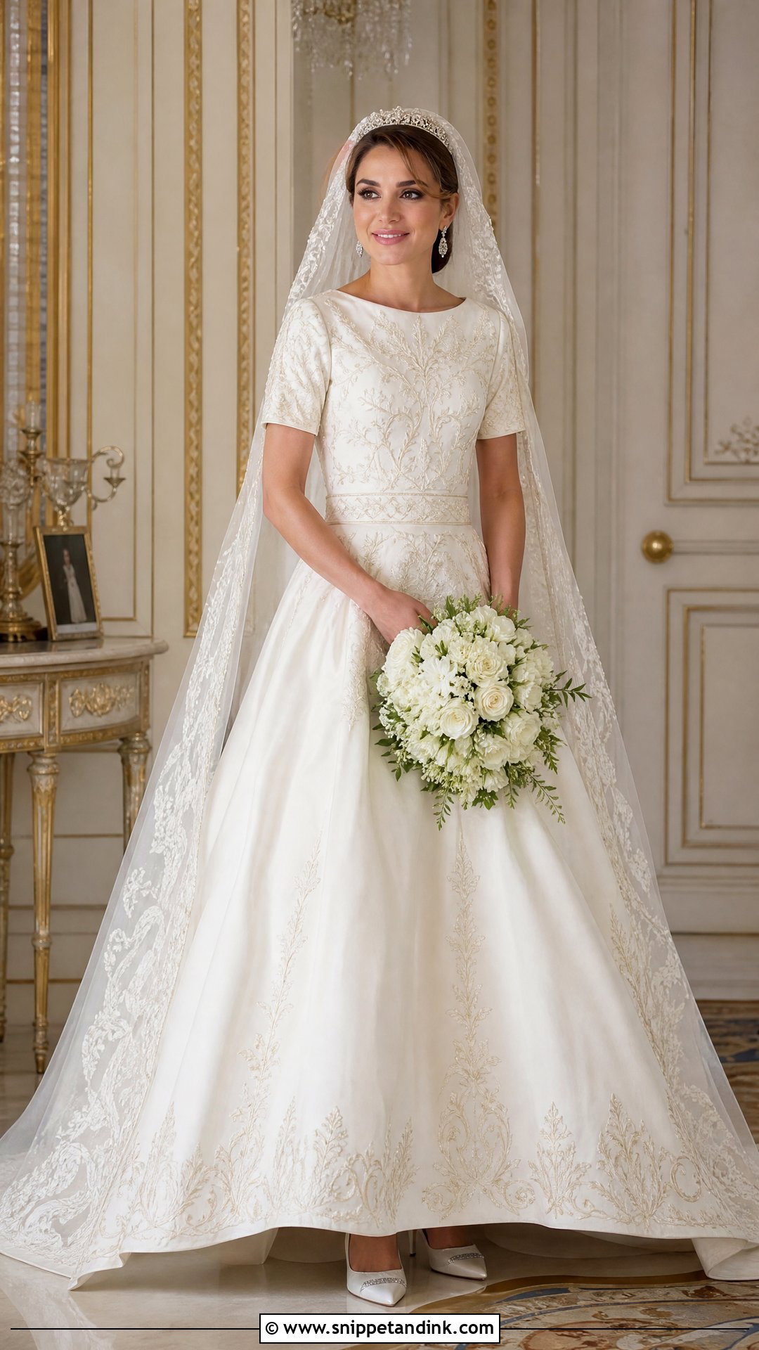 Queen Rania Royal Wedding Gown - Snippet and Ink - 25 Royal Wedding Gowns