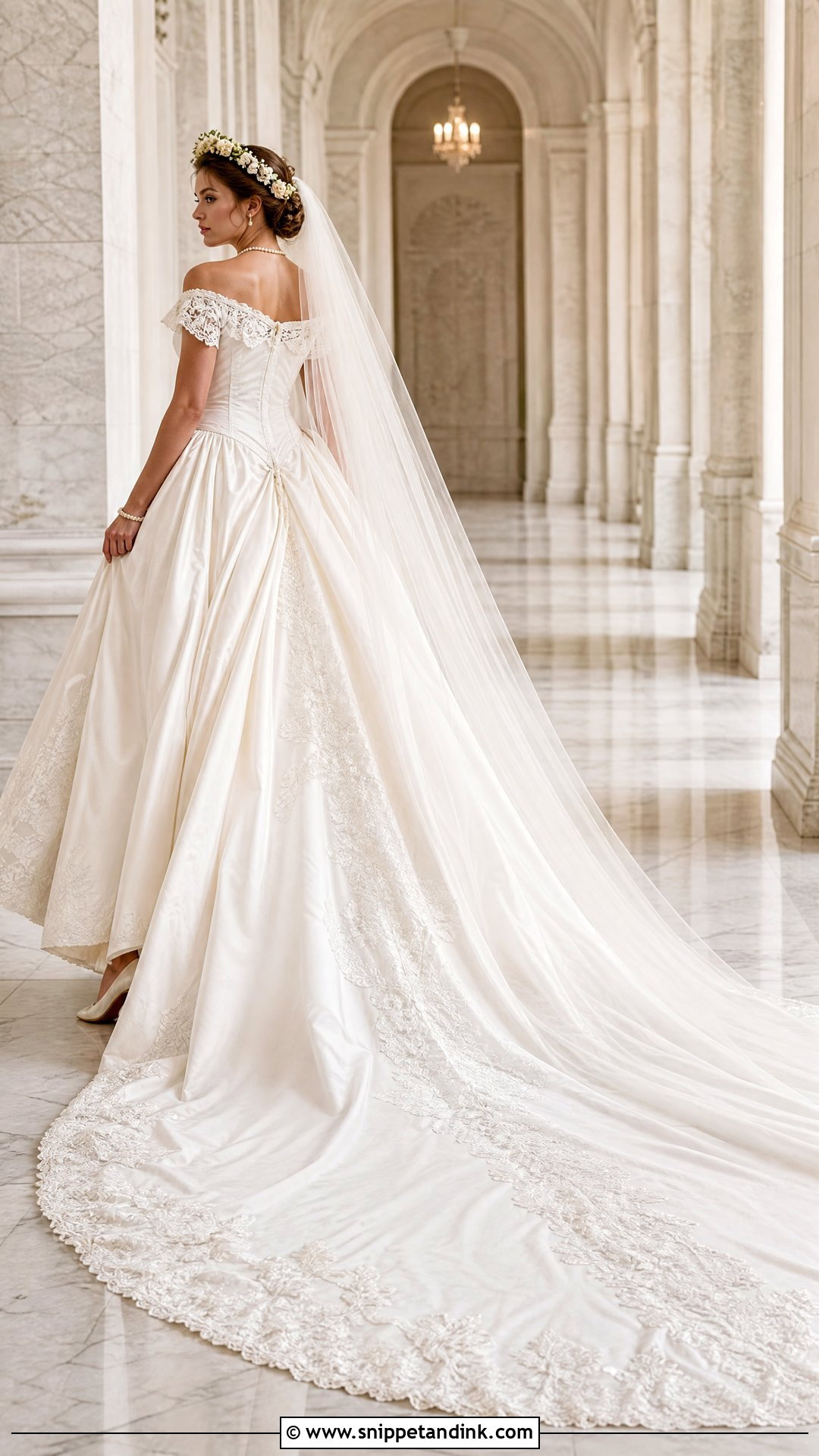 Queen Victoria Cathedral Train Wedding Dress - Snippet and Ink - 25 Queen Victoria Wedding Dress Ideas