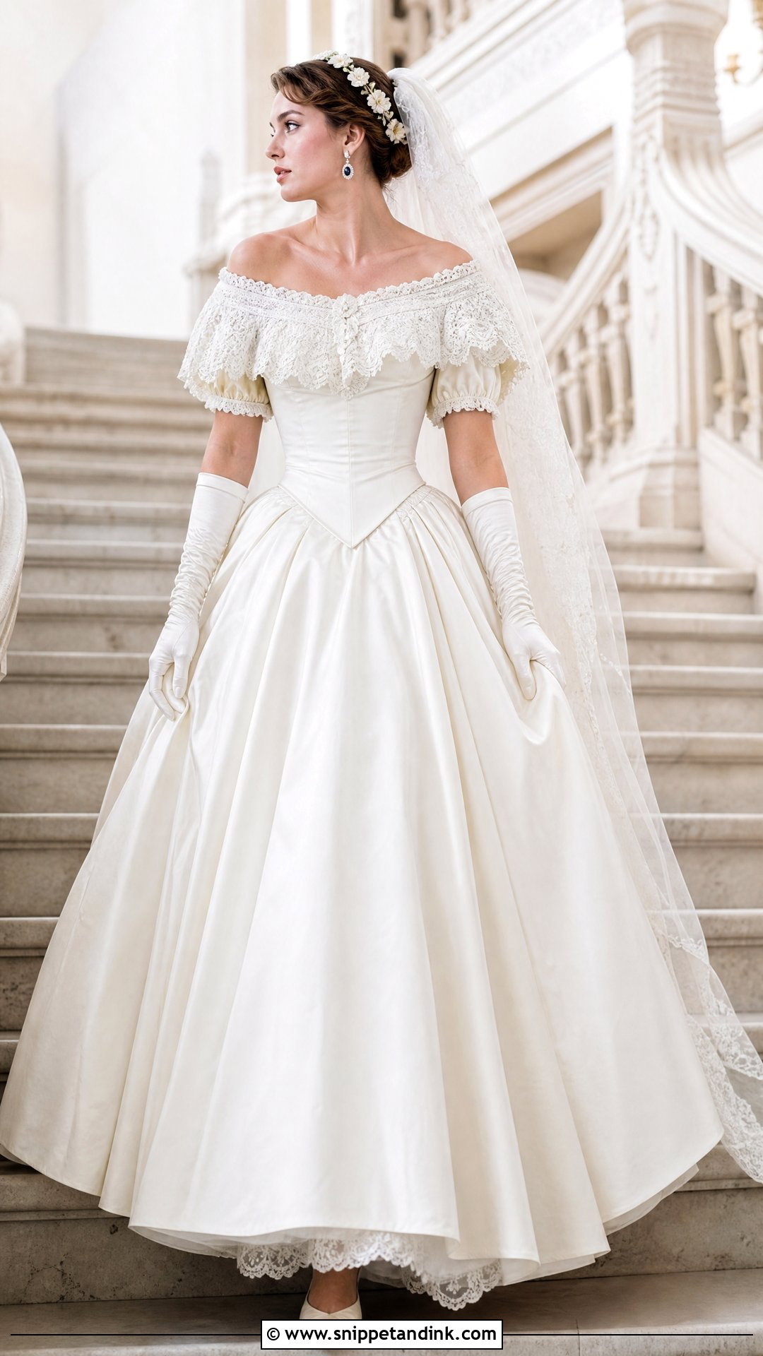 Queen Victoria Off Shoulder Wedding Dress - Snippet and Ink - 25 Queen Victoria Wedding Dress Ideas