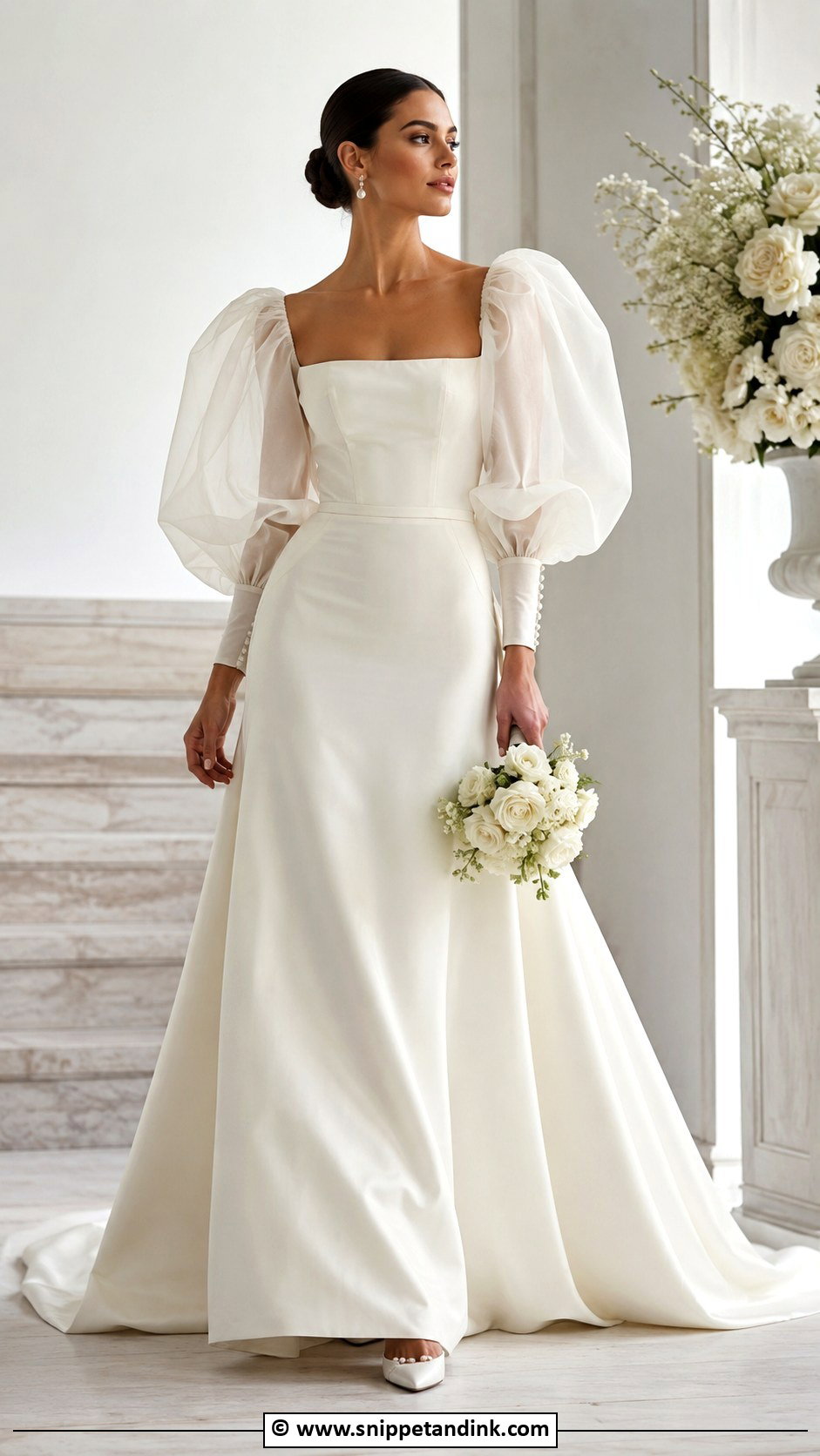 Queen Wedding Dress With Dramatic Puff Sleeves - Snippet and Ink - 30 Queen Wedding Dress Ideas