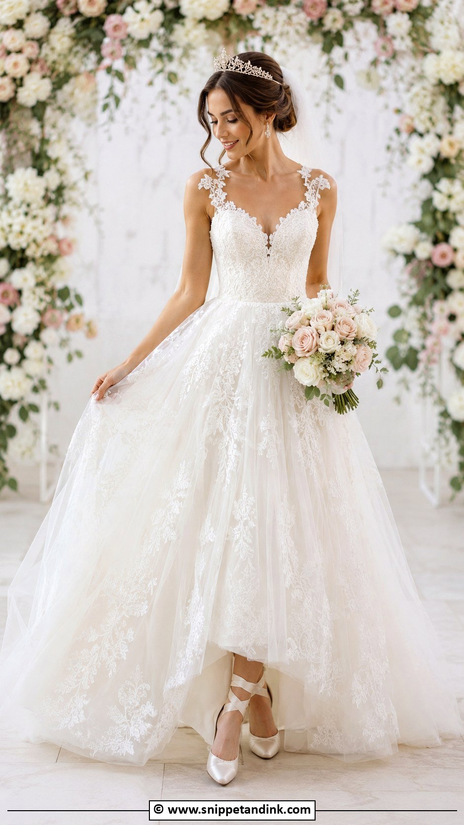 Queen Wedding Dress With Embroidered Tulle Skirt - Snippet and Ink - 30 Queen Wedding Dress Ideas