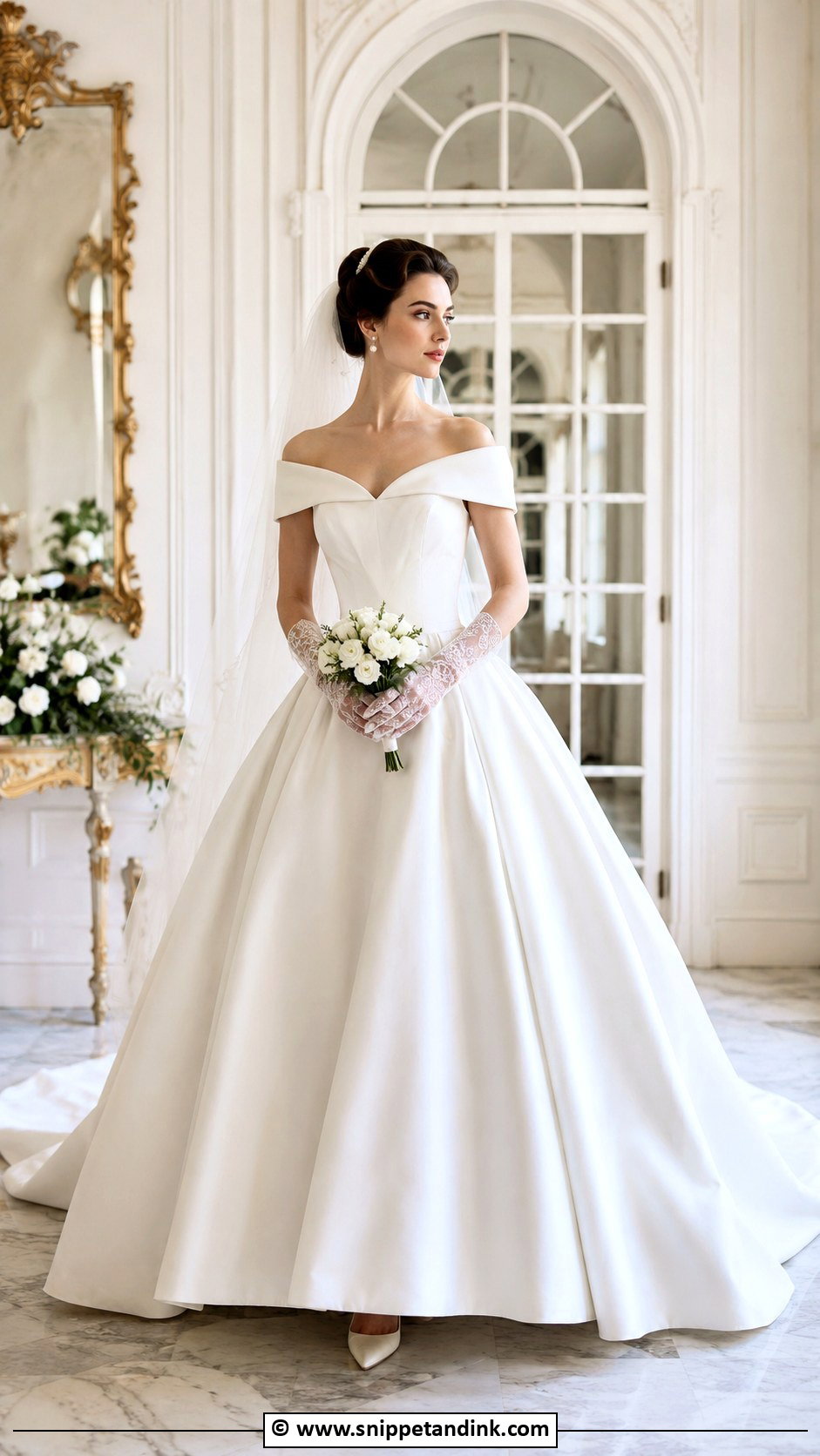 Queen Wedding Dress With Lace Gloves - Snippet and Ink - 30 Queen Wedding Dress Ideas