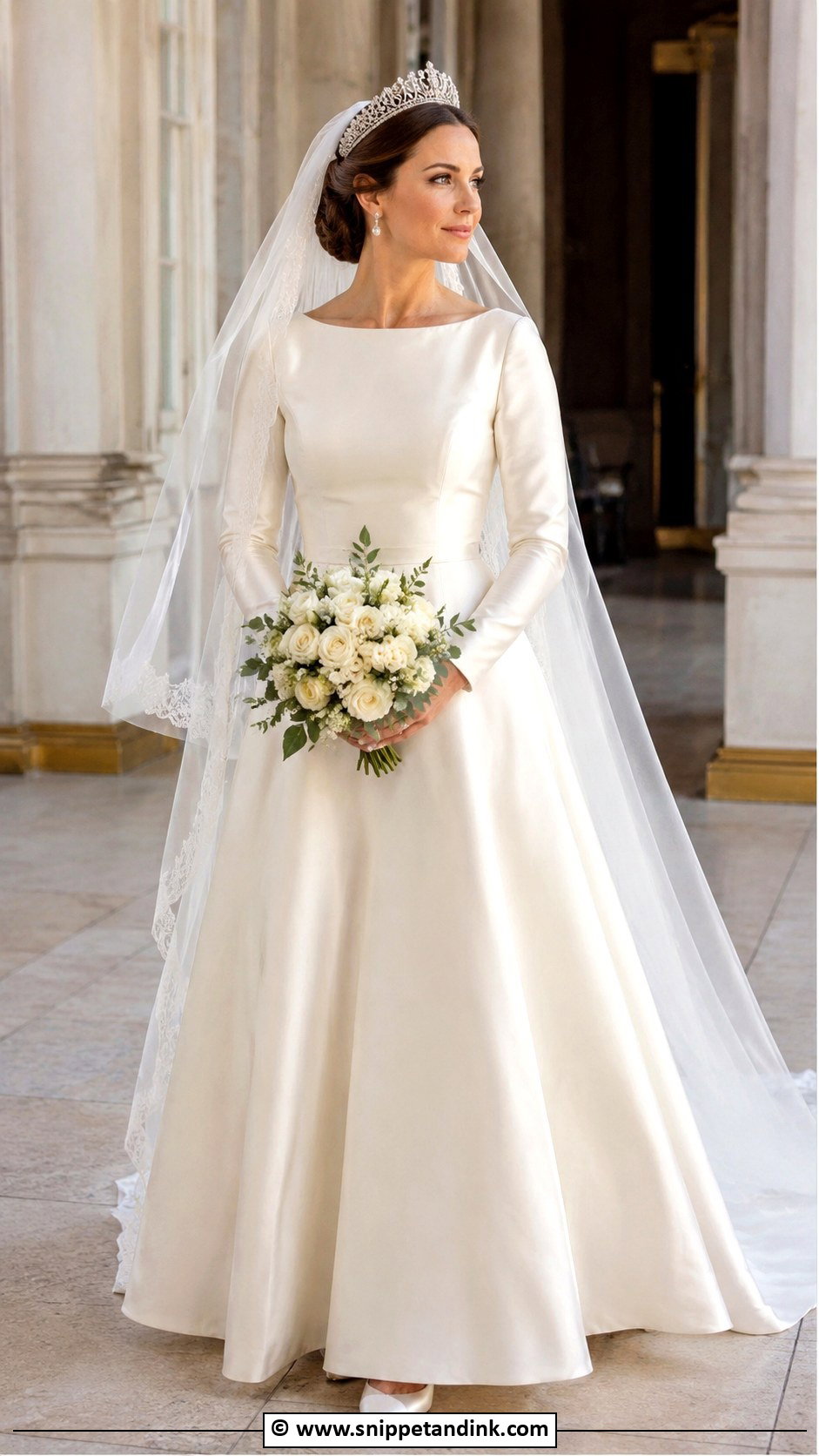 Queen Wedding Dress With Long Veil And Tiara - Snippet and Ink - 30 Queen Wedding Dress Ideas