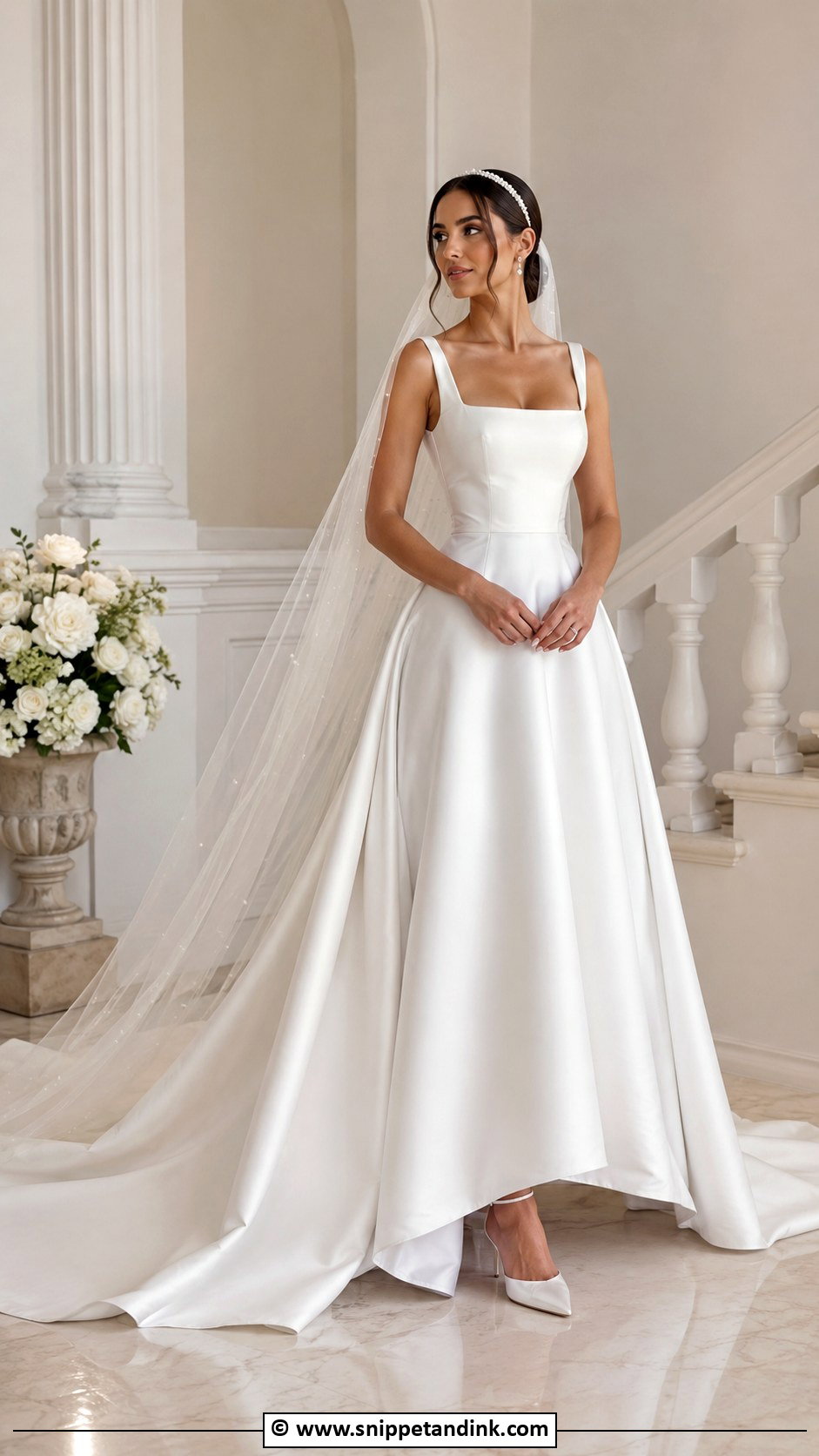 Queen Wedding Dress With Minimal Satin Gown - Snippet and Ink - 30 Queen Wedding Dress Ideas