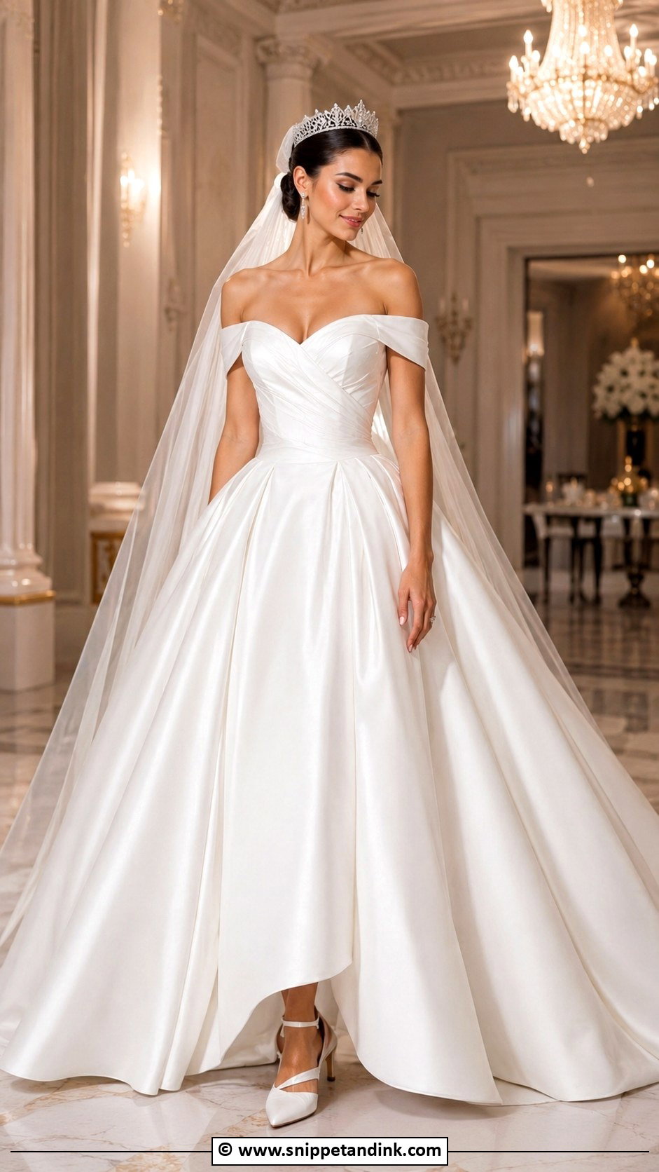 Queen Wedding Dress With Off Shoulder Ball Gown - Snippet and Ink - 30 Queen Wedding Dress Ideas