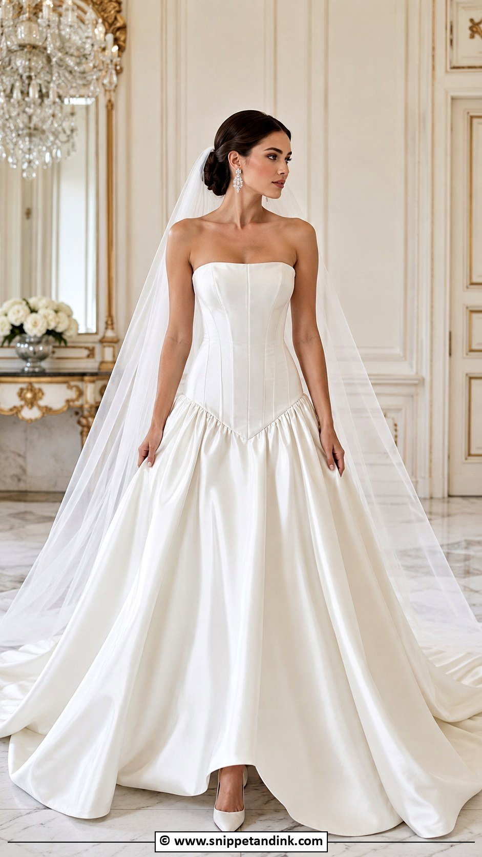 Queen Wedding Dress With Sculpted Drop Waist - Snippet and Ink - 30 Queen Wedding Dress Ideas