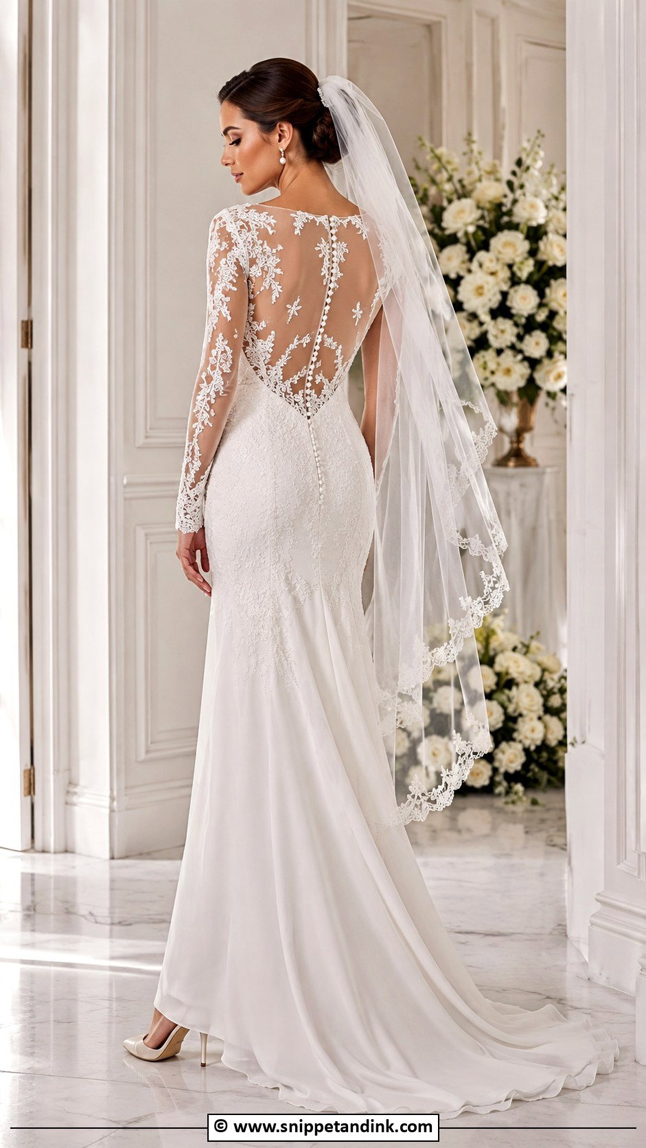 Queen Wedding Dress With Sheer Lace Back - Snippet and Ink - 30 Queen Wedding Dress Ideas