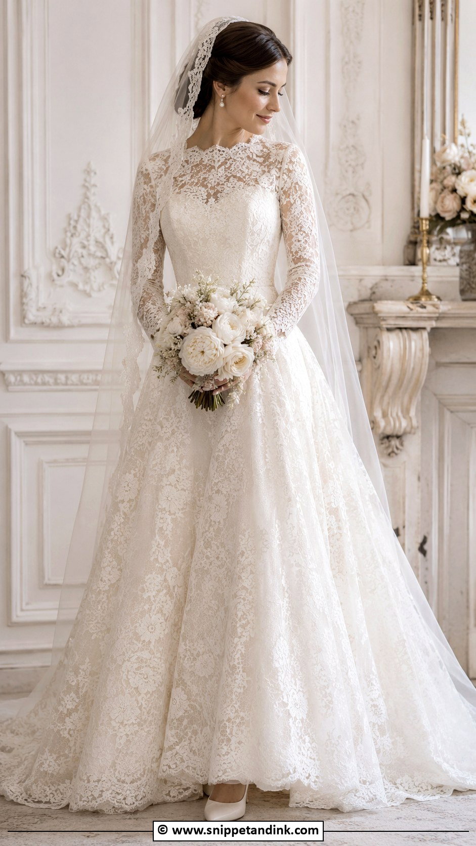 Queen Wedding Dress With Vintage Lace Overlay - Snippet and Ink - 30 Queen Wedding Dress Ideas