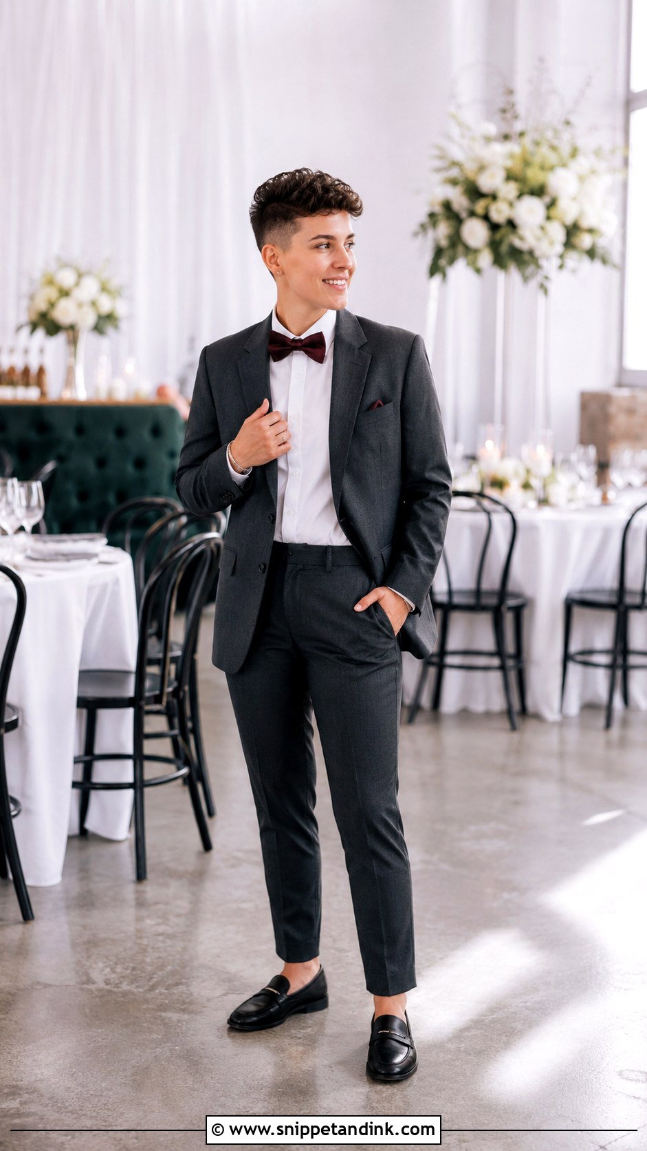 Queer Wedding Bow Tie Outfit - Snippet and Ink - 25 Queer Wedding Outfit Ideas