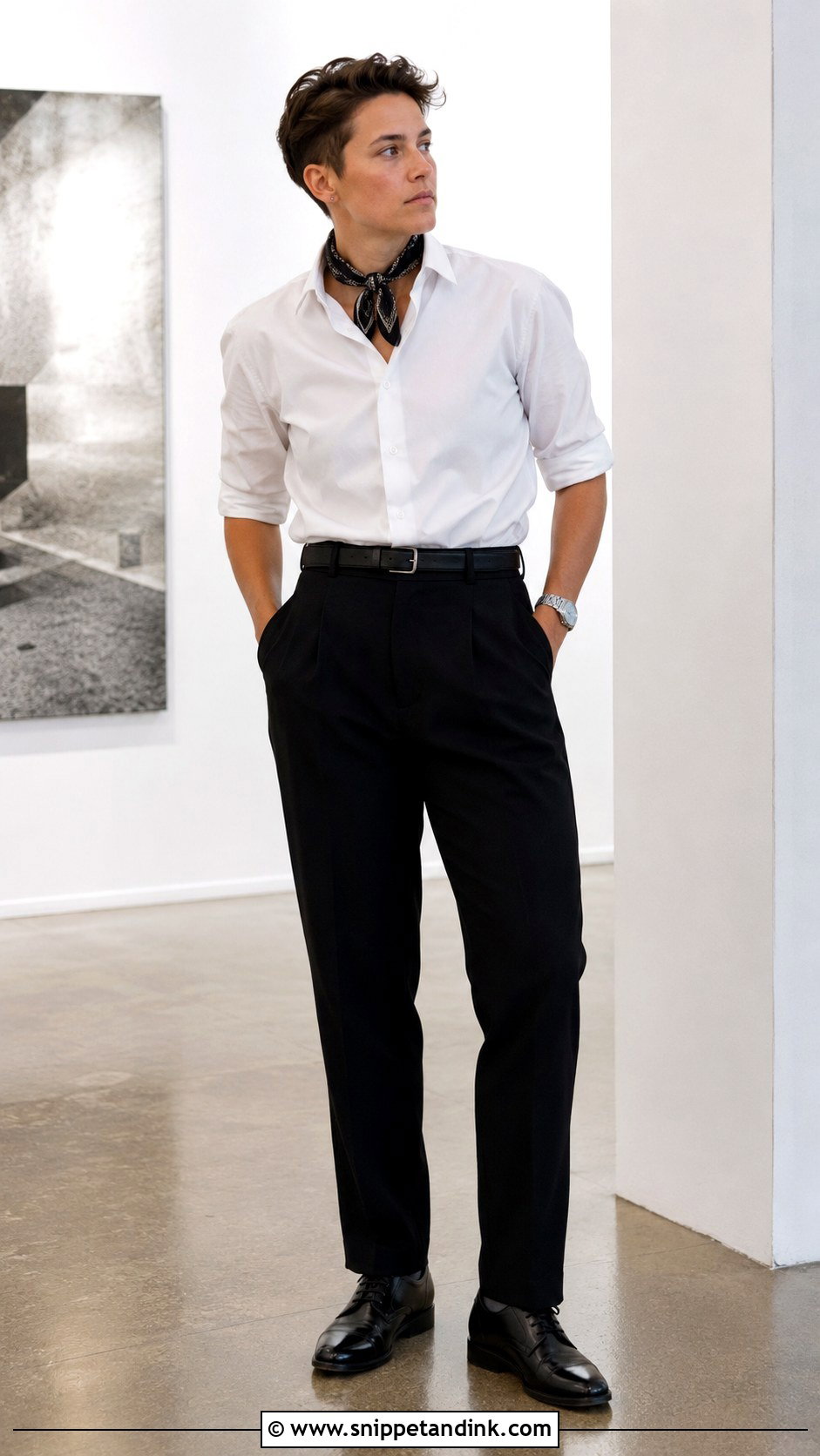 Queer Wedding Button Down And Trousers Outfit - Snippet and Ink - 25 Queer Wedding Outfit Ideas