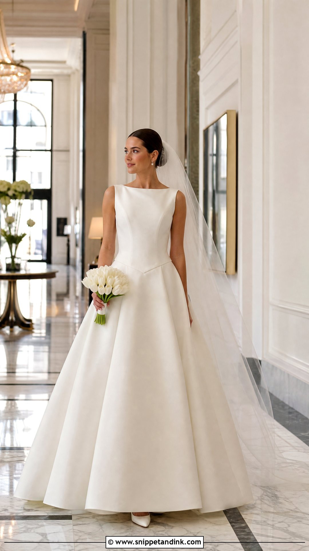 Quiet Luxury Basque Waist Bridal Gown - Snippet and Ink - 20 Bridal Gown Aesthetic Ideas