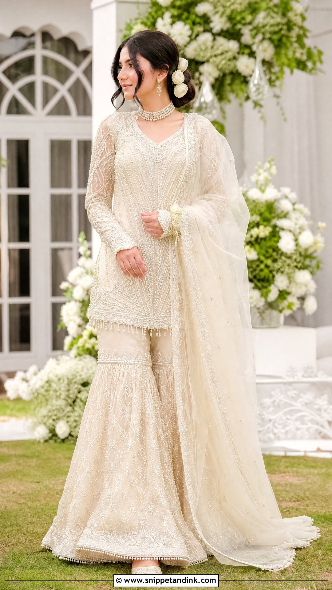 Rabia Faisal Ivory Nikkah Gharara Look - Snippet and Ink - 20 Rabia Faisal Wedding Dress Ideas