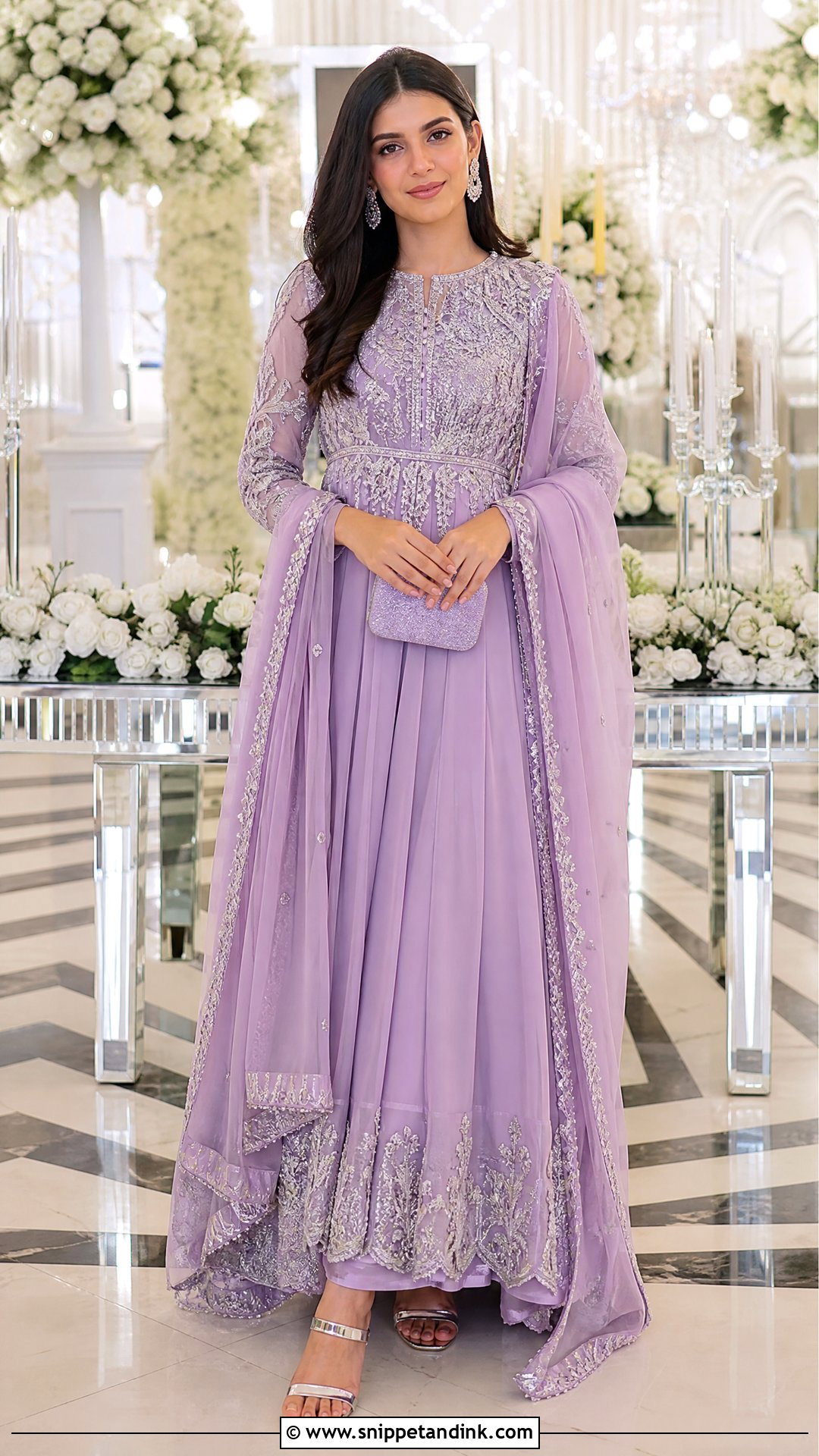 Rabia Faisal Lilac Wedding Maxi Look - Snippet and Ink - 20 Rabia Faisal Wedding Dress Ideas
