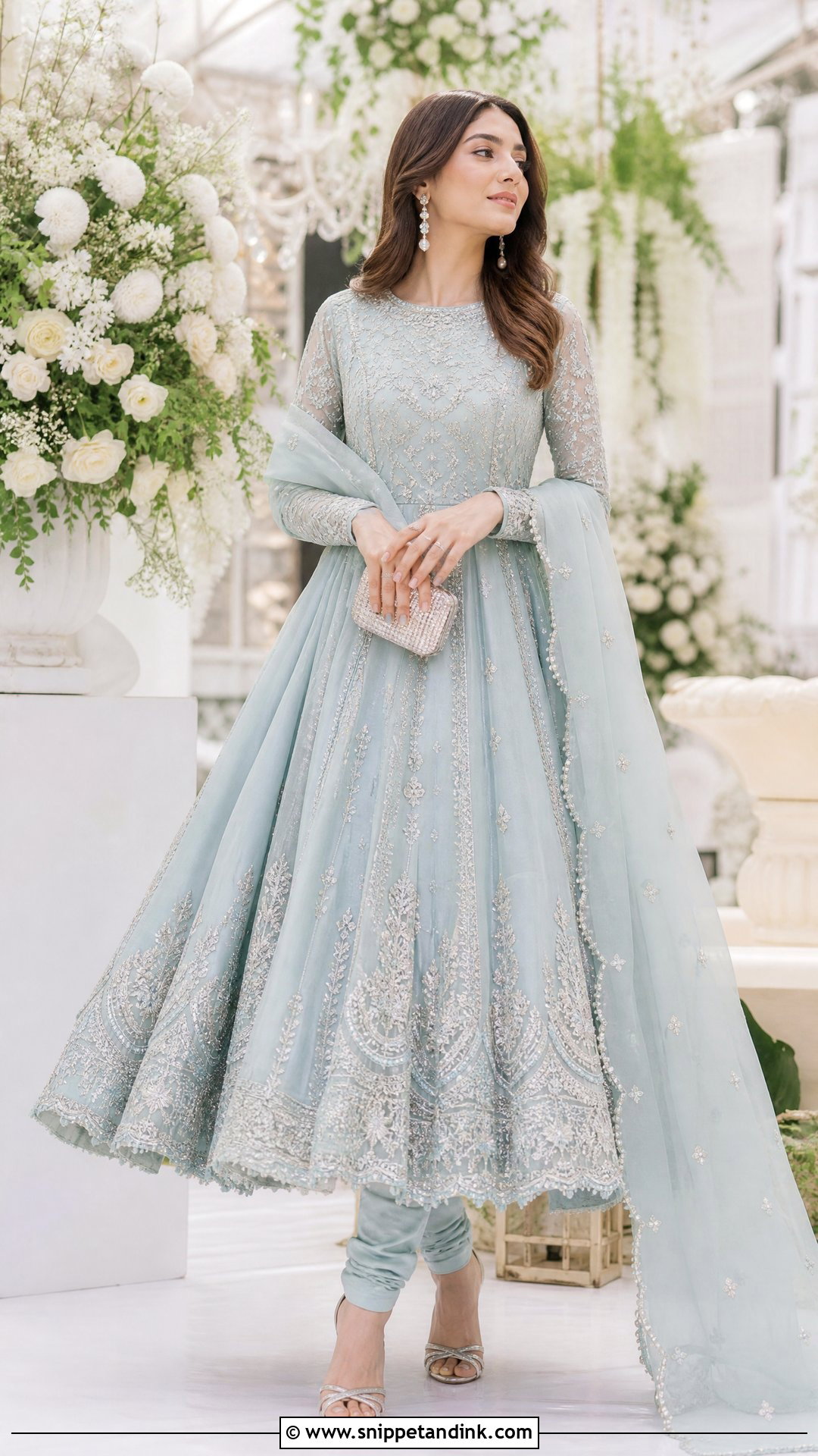 Rabia Faisal Powder Blue Pishwas Look - Snippet and Ink - 20 Rabia Faisal Wedding Dress Ideas