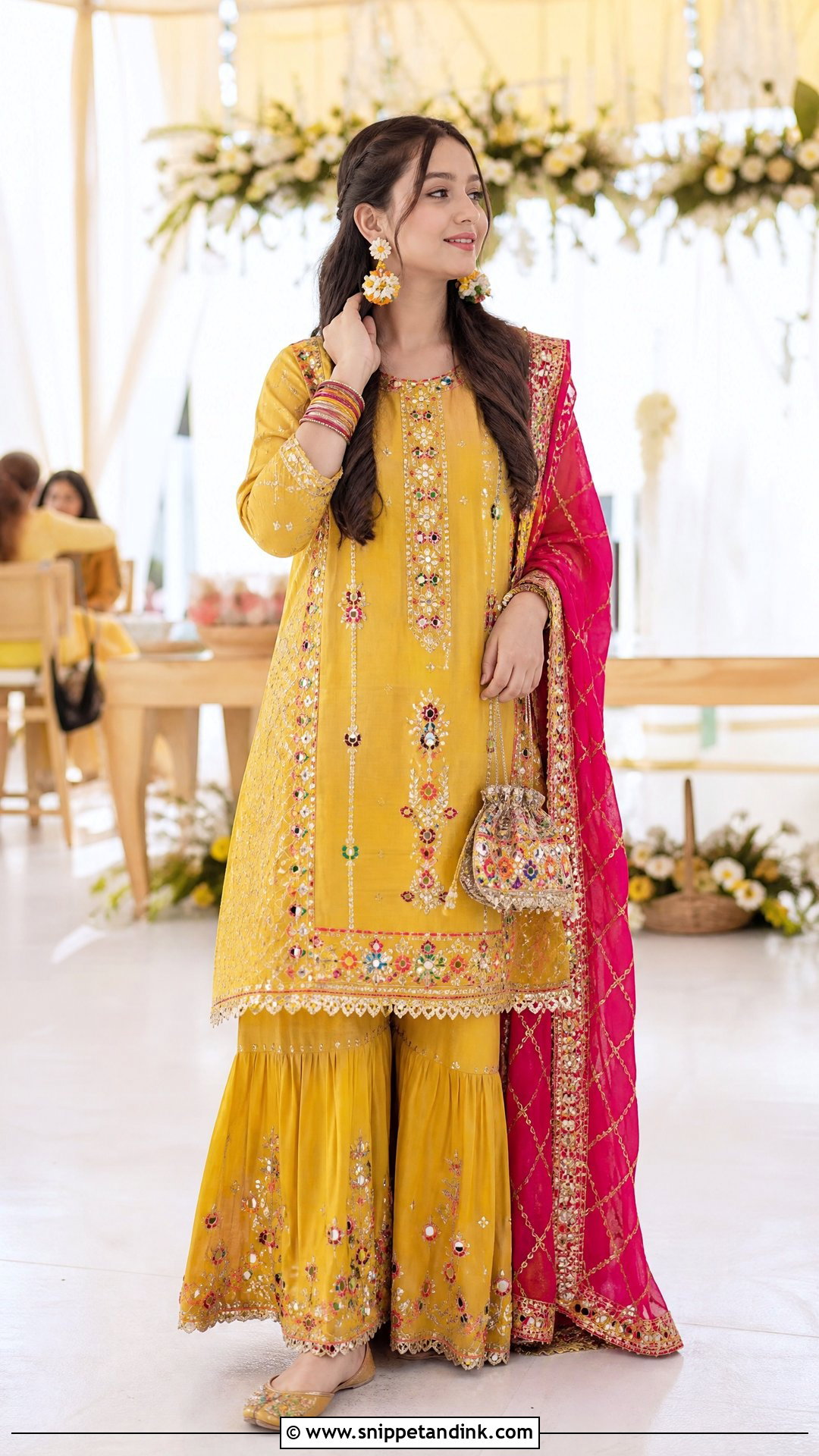 Rabia Faisal Yellow Mehndi Sharara Look - Snippet and Ink - 20 Rabia Faisal Wedding Dress Ideas