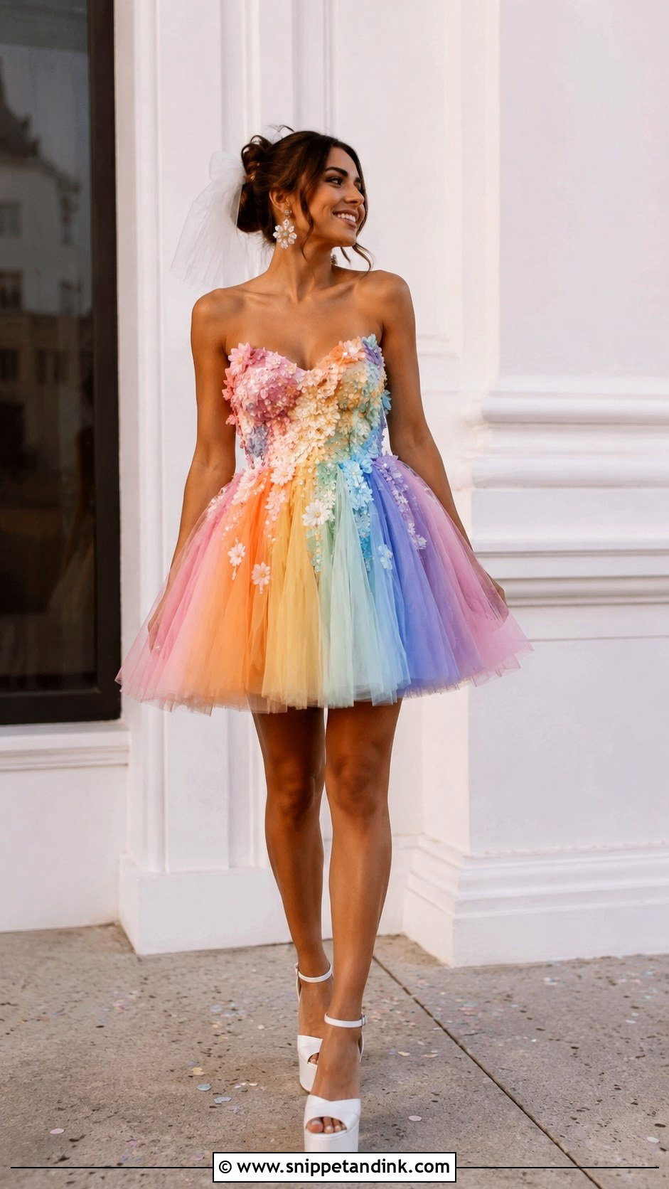Rainbow Mini Wedding Dress - Snippet and Ink - 25 Rainbow Wedding Dress Ideas