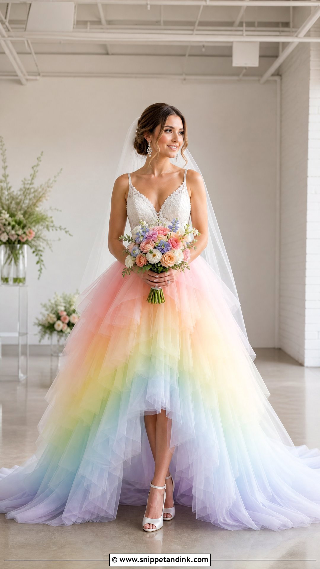 Rainbow Ombre Wedding Dress - Snippet and Ink - 25 Ombre Wedding Dress Ideas