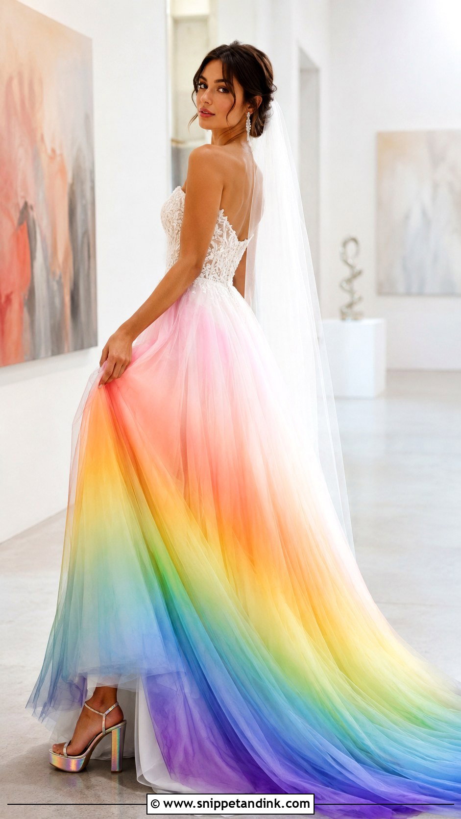 Rainbow Ombre Wedding Dress - Snippet and Ink - 20 Crazy Wedding Dresses