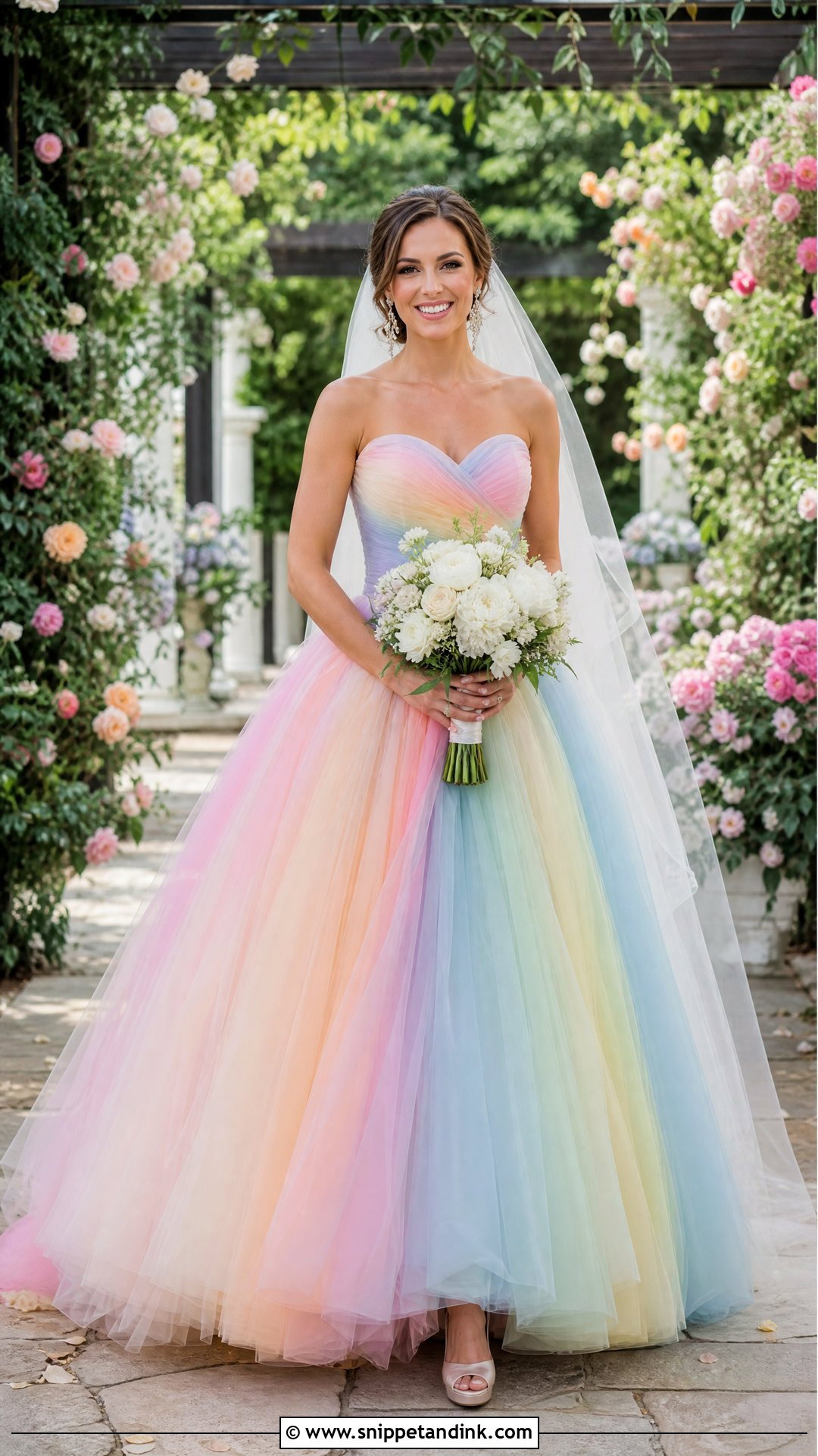 Rainbow Pastel Tulle Wedding Dress - Snippet and Ink - 20 Pastel Wedding Dresses