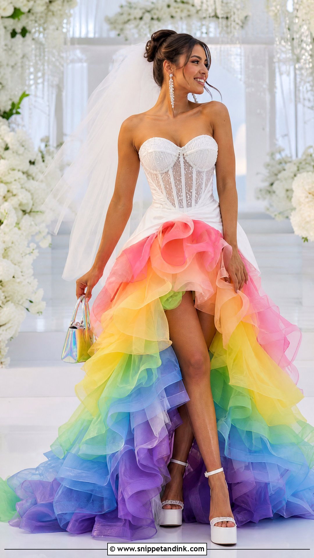 Rainbow Ruffle Wedding Dress - Snippet and Ink - 20 Trashy Wedding Dress Ideas