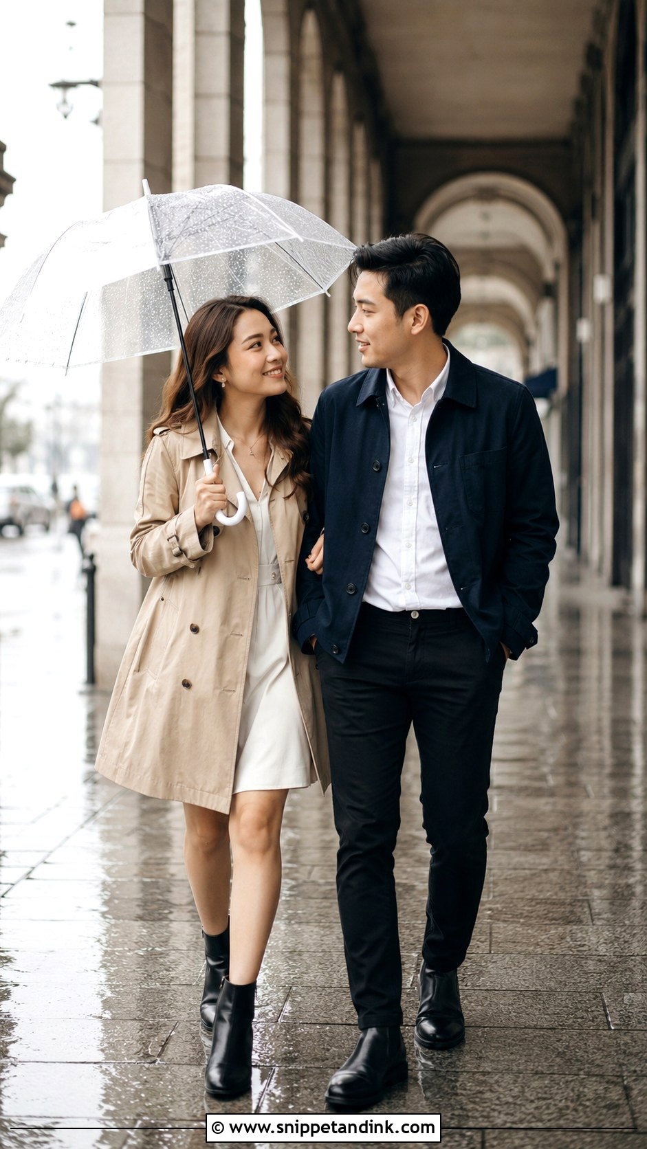 Rainy Day Prenup Trench And Boots Outfit - Snippet and Ink - 25 Prenup Outfit Ideas Philippines