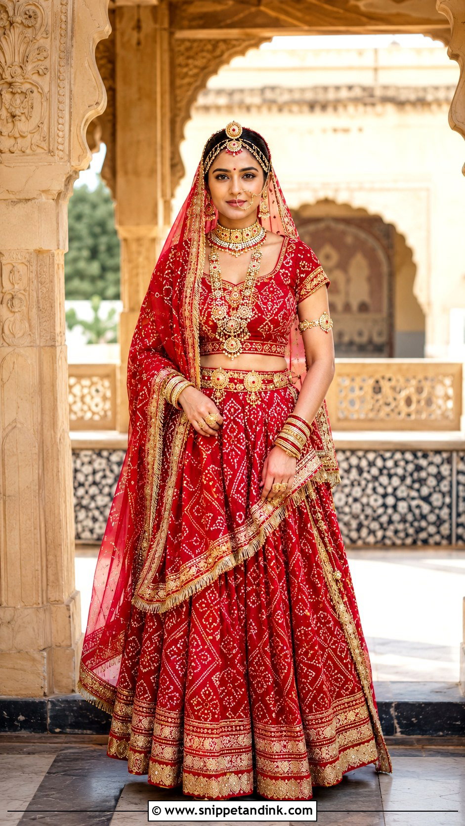 Rajasthani Bandhani Bridal Ghagra - Snippet and Ink - 20 90s Indian Bride Ideas