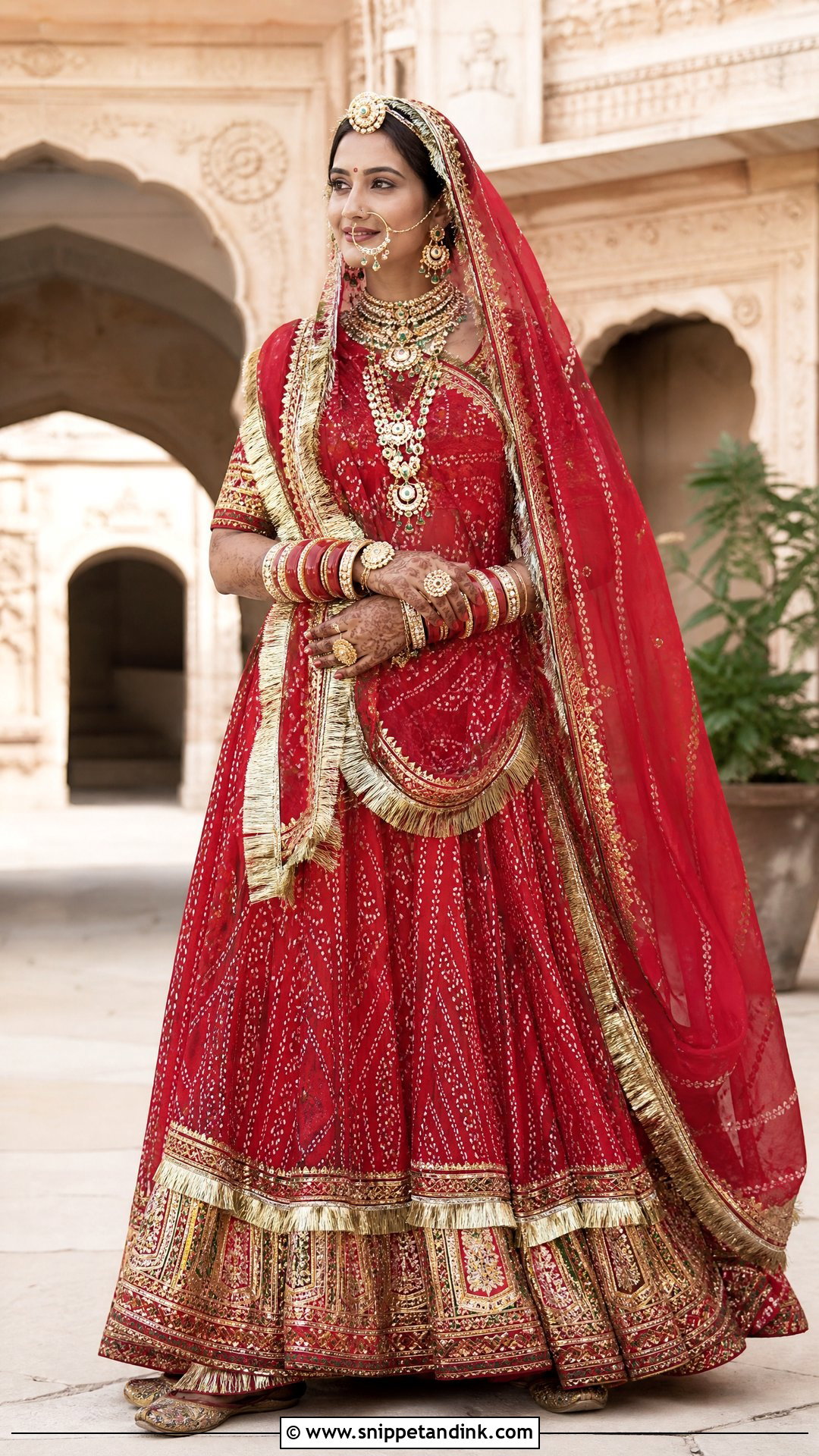 Rajasthani Bandhani Bridal Lehenga - Snippet and Ink - 20 Indian Bridal Photos Wedding Dresses