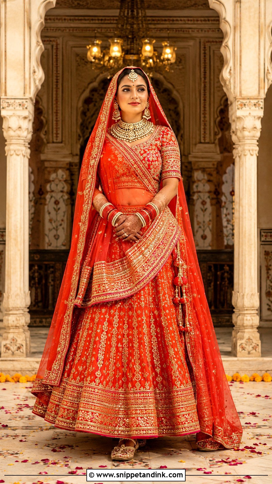 Rajasthani Bridal Lehenga Look - Snippet and Ink - 25 Indian Bridal Outfits Wedding Day