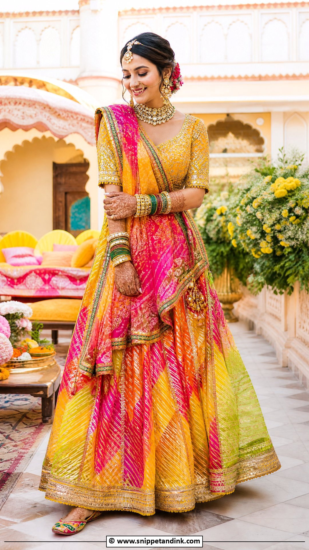Rajasthani Bridal Mehndi Outfit - Snippet and Ink - 35 Bridal Mehndi Outfit Ideas