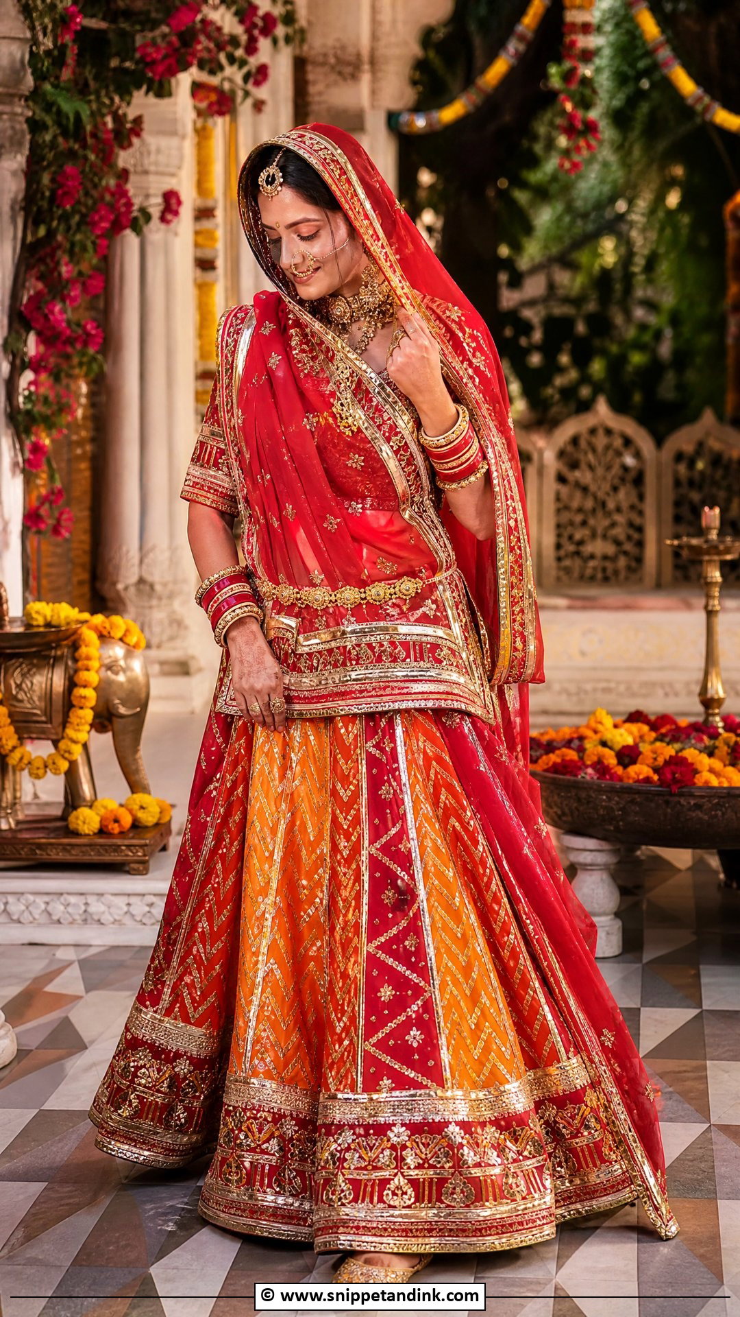 Rajasthani Bride Lehenga Outfit - Snippet and Ink - 35 Indian Bride Ideas