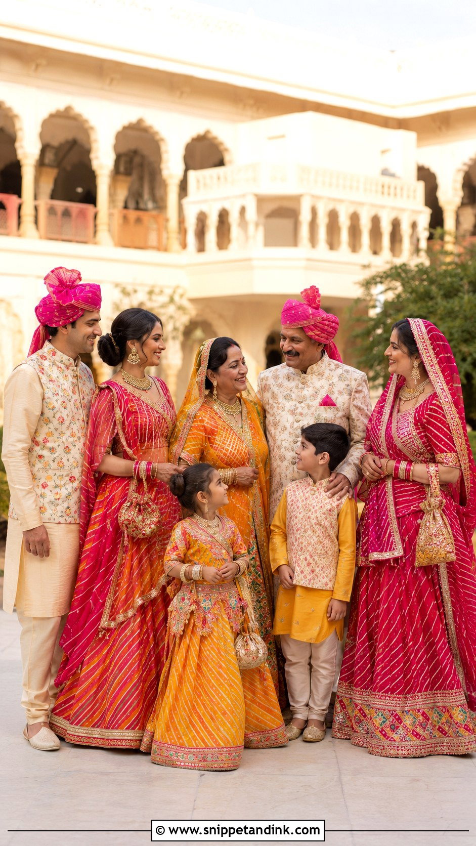 Rajasthani Wedding Family Outfits - Snippet and Ink - 25 Indian Wedding Family Matching Outfits