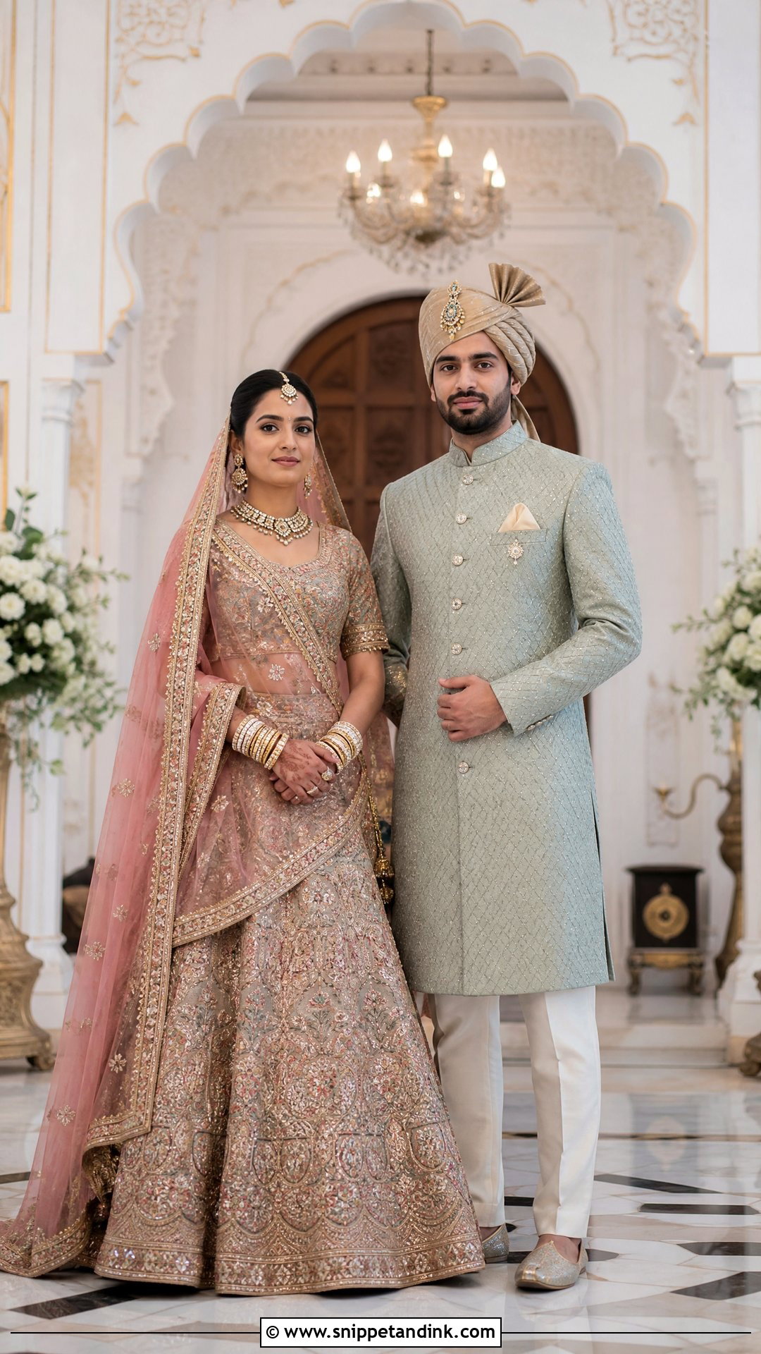 Rajputi Lehenga And Jodhpuri Suit Couple Outfit - Snippet and Ink - 20 Rajputi Couple Ideas