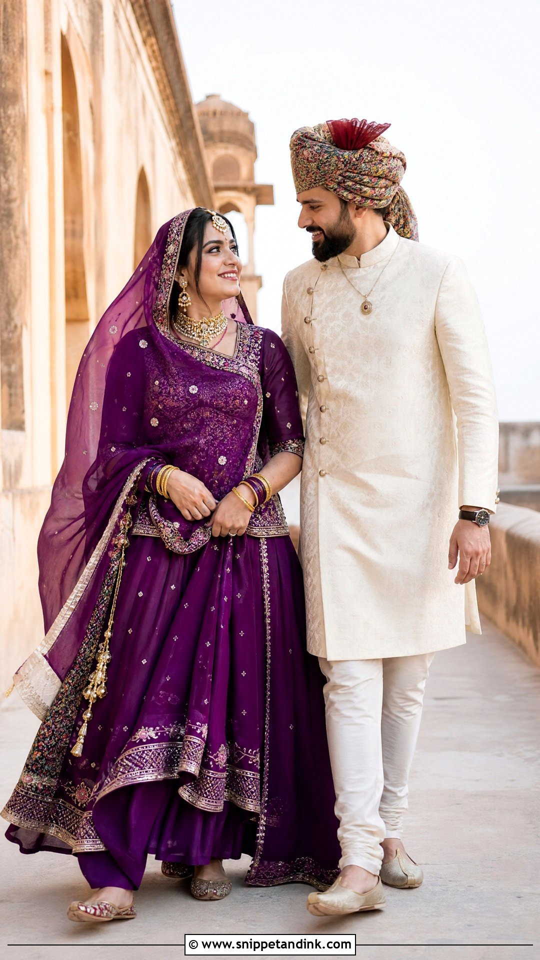 Rajputi Poshak And Angarkha Couple Outfit - Snippet and Ink - 20 Rajputi Couple Ideas