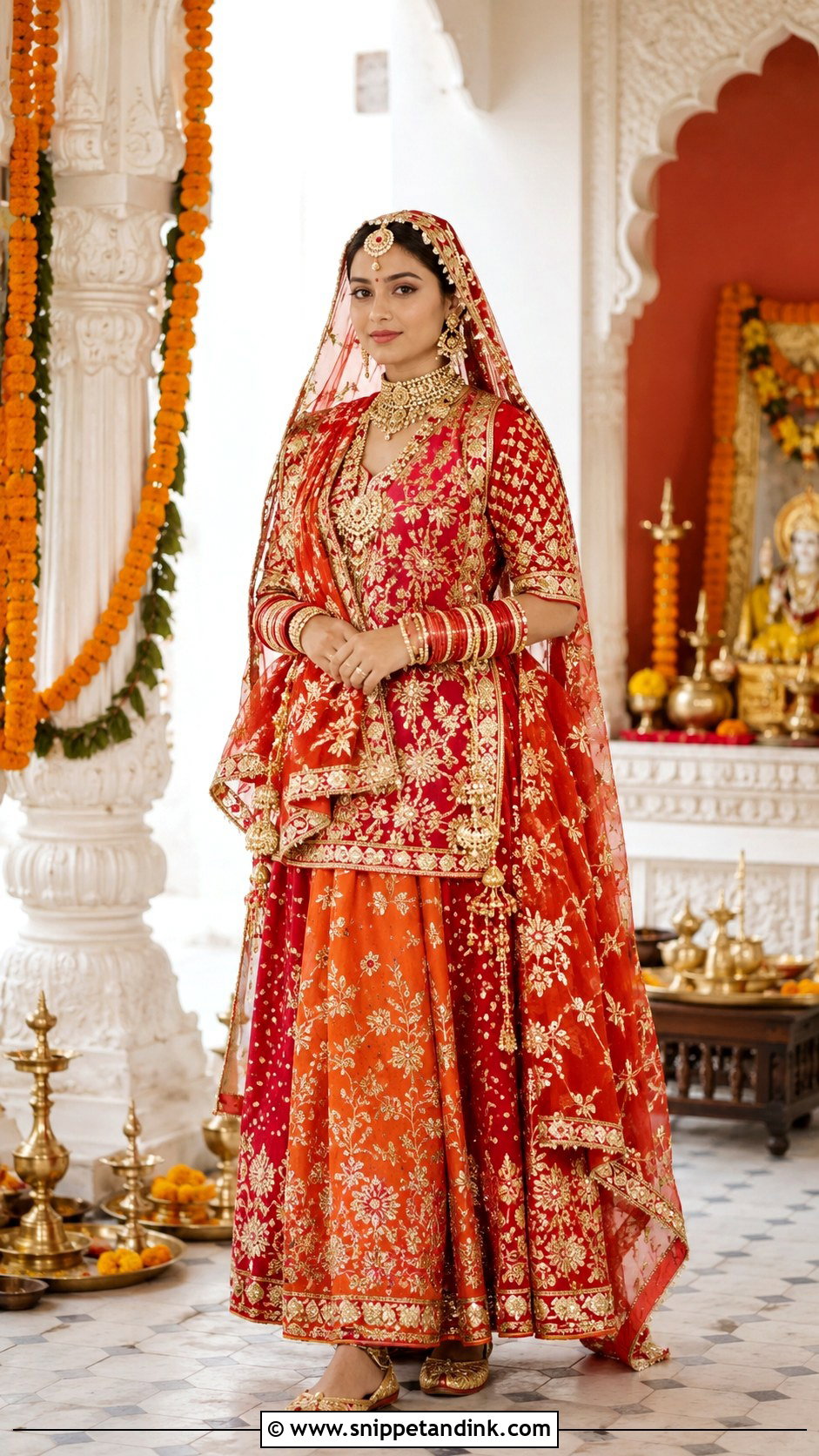 Rajputi Poshak Mata Poojan Look - Snippet and Ink - 20 Mata Poojan Look for Bride Ideas
