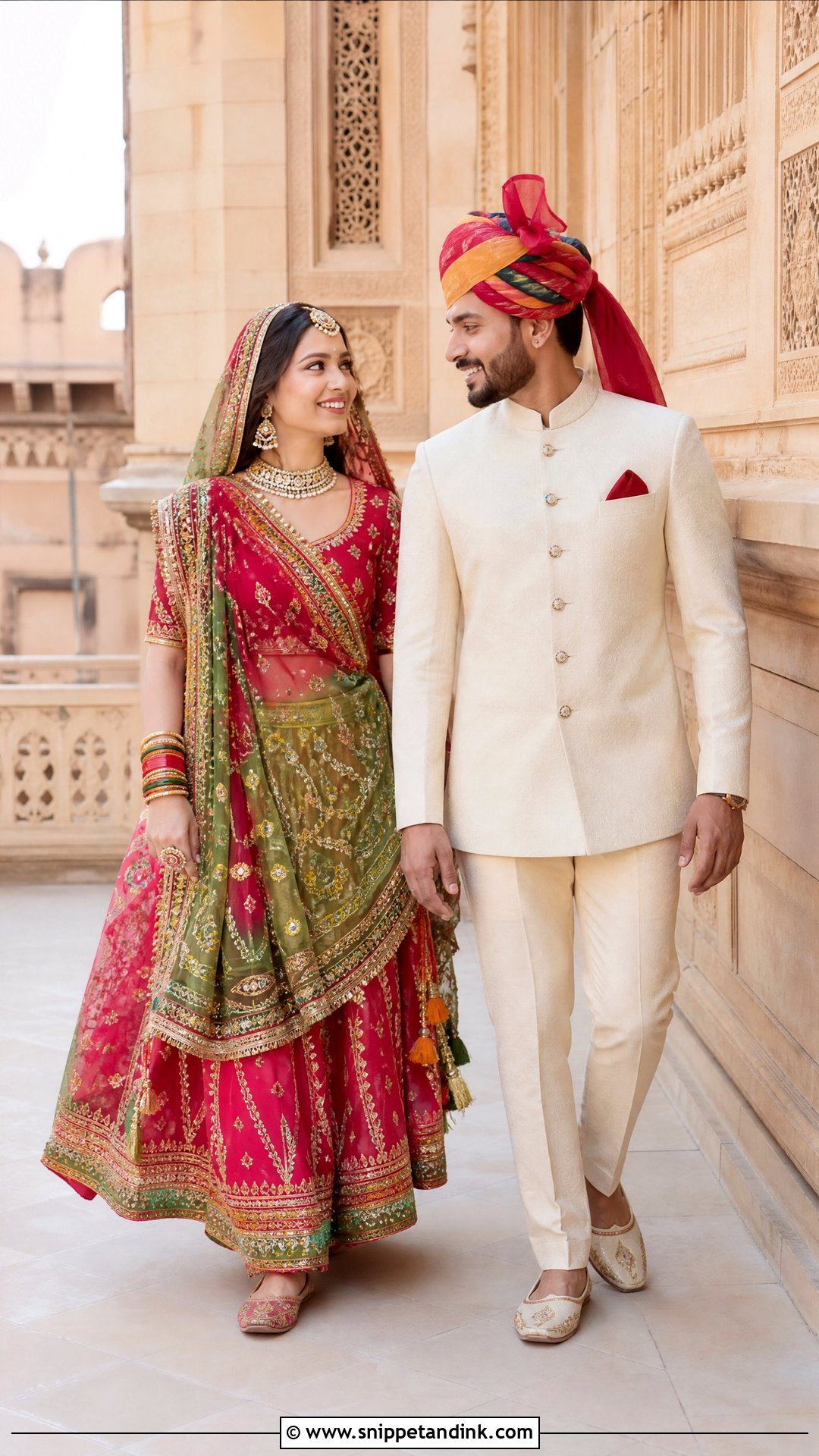 Rajputi Pre Wedding Couple Outfit - Snippet and Ink - 20 Rajputi Couple Ideas
