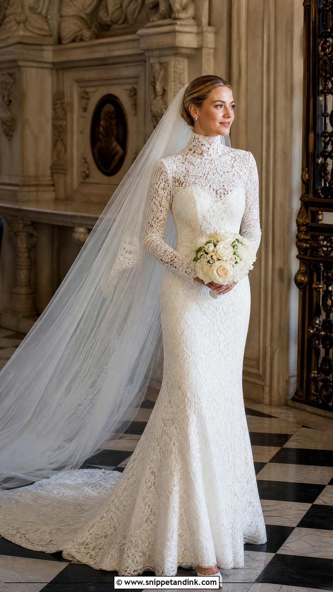 Ralph Lauren High Neck Lace Wedding Dress - Snippet and Ink - 25 Ralph Lauren Wedding Dress Ideas