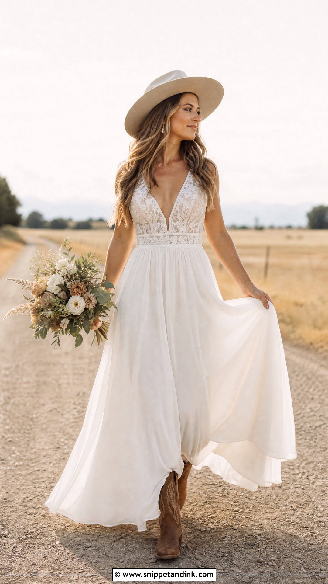 Ranch Cowgirl Wedding Dress With Boots - Snippet and Ink - 25 Cowgirl Wedding Dress with Boots Ideas