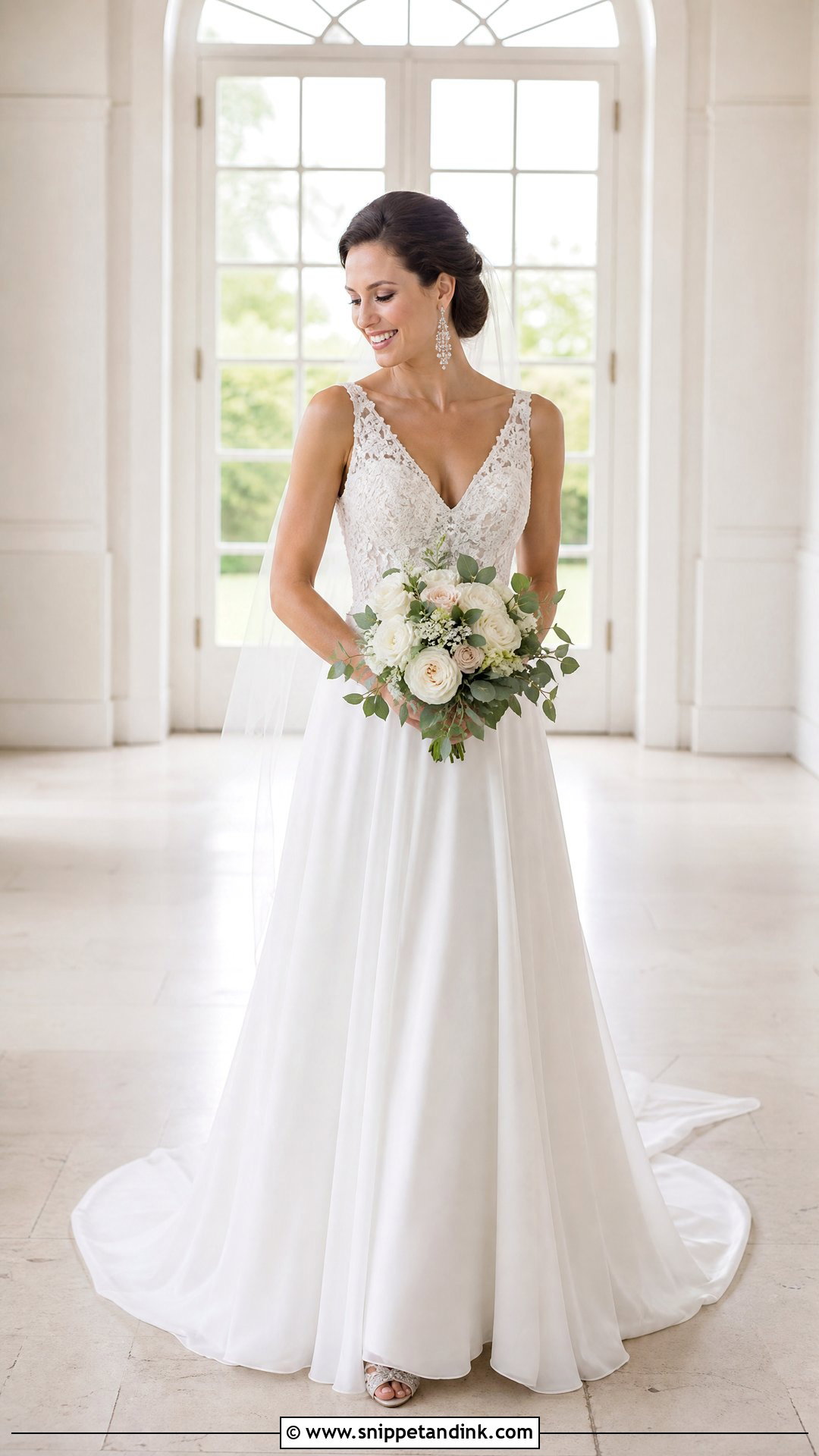 Randy Fenoli V Neck Wedding Dress - Snippet and Ink - 25 Randy Fenoli Wedding Dress Ideas