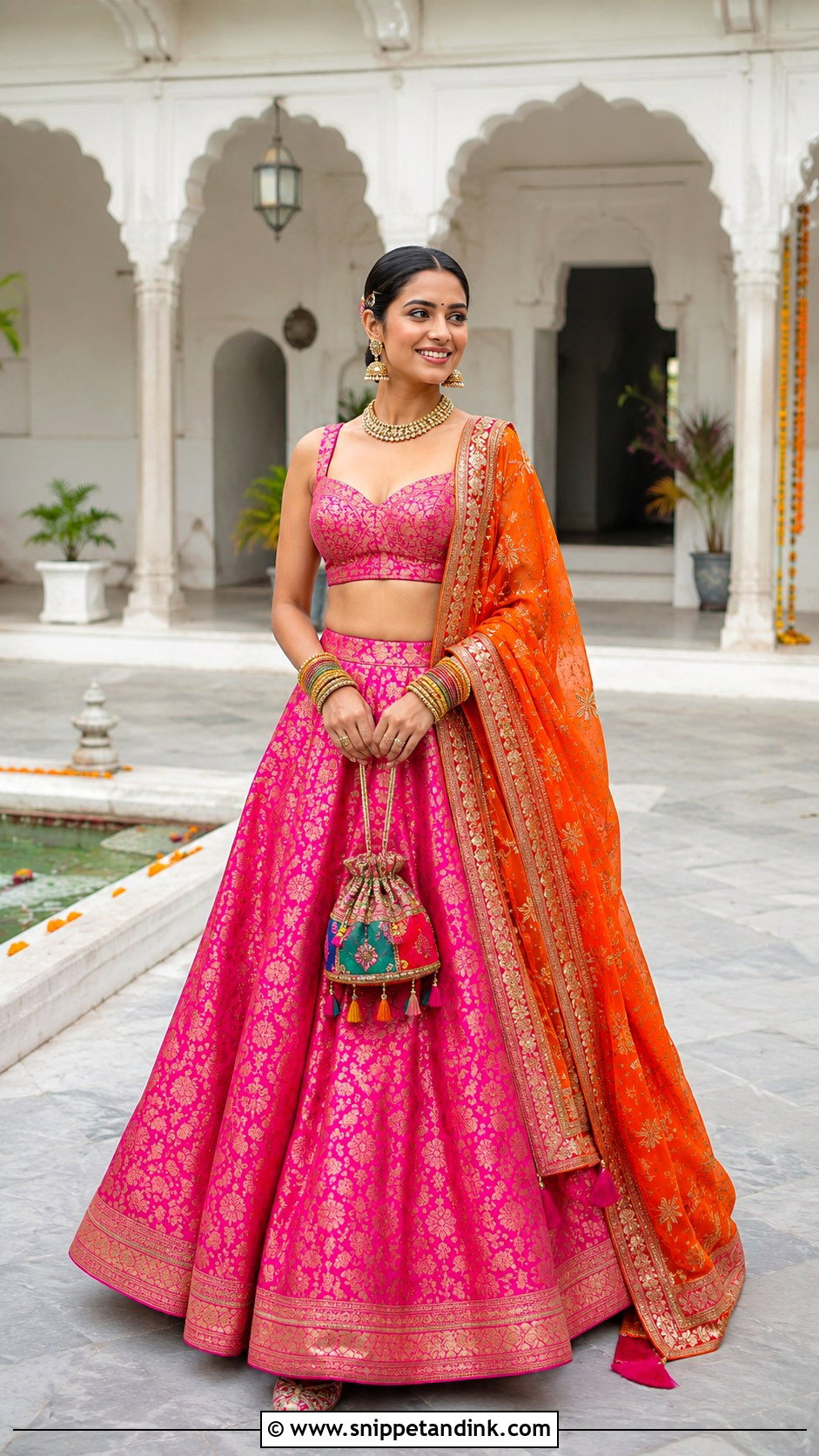 Rani Pink Brocade Lehenga - Snippet and Ink - 20 Indian Weddings Lehnga Designs